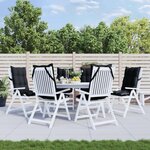 VIDAXL Coussins de chaise a dossier haut lot de 6 noir tissu oxford