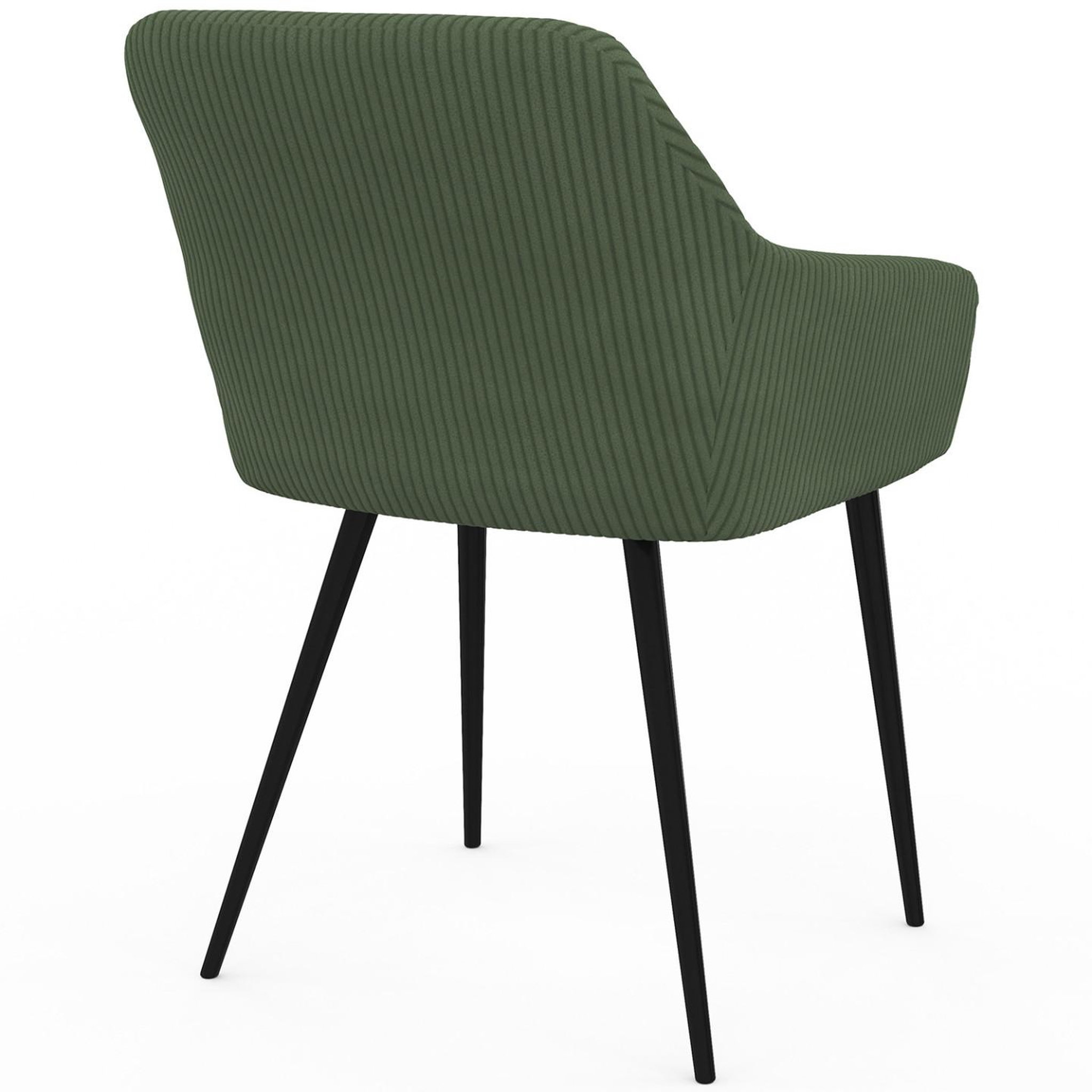 Voir la diapositive 4 : ID MARKET Lot de 2 chaises de salle à manger, fauteuils de table jany en velours côtelé vert kaki