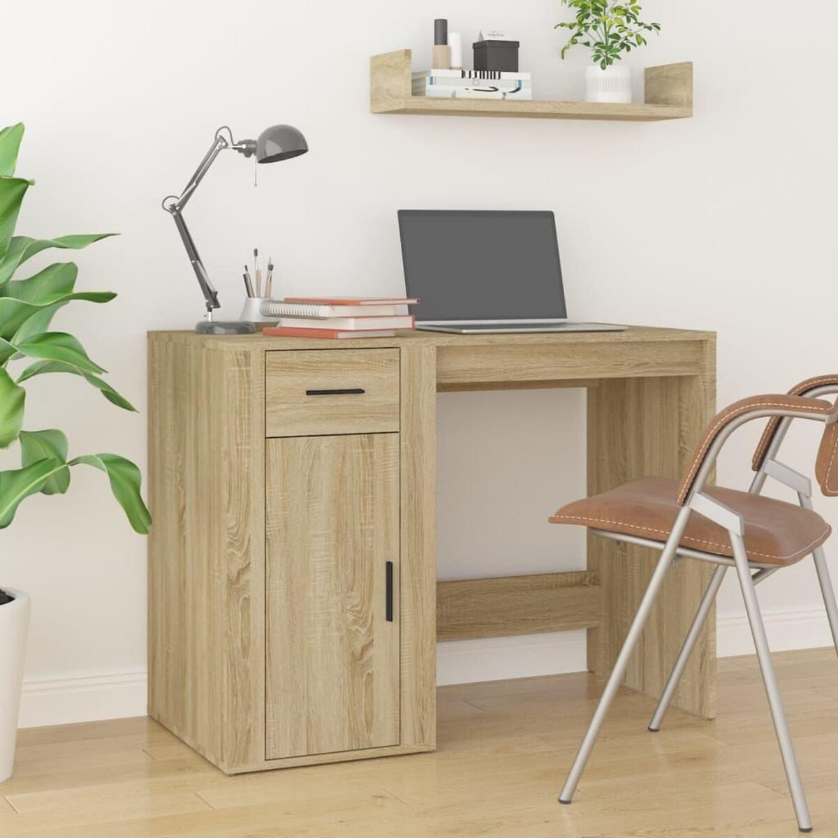 VIDAXL Bureau Chene sonoma 100x49x75 cm Bois d'ingenierie