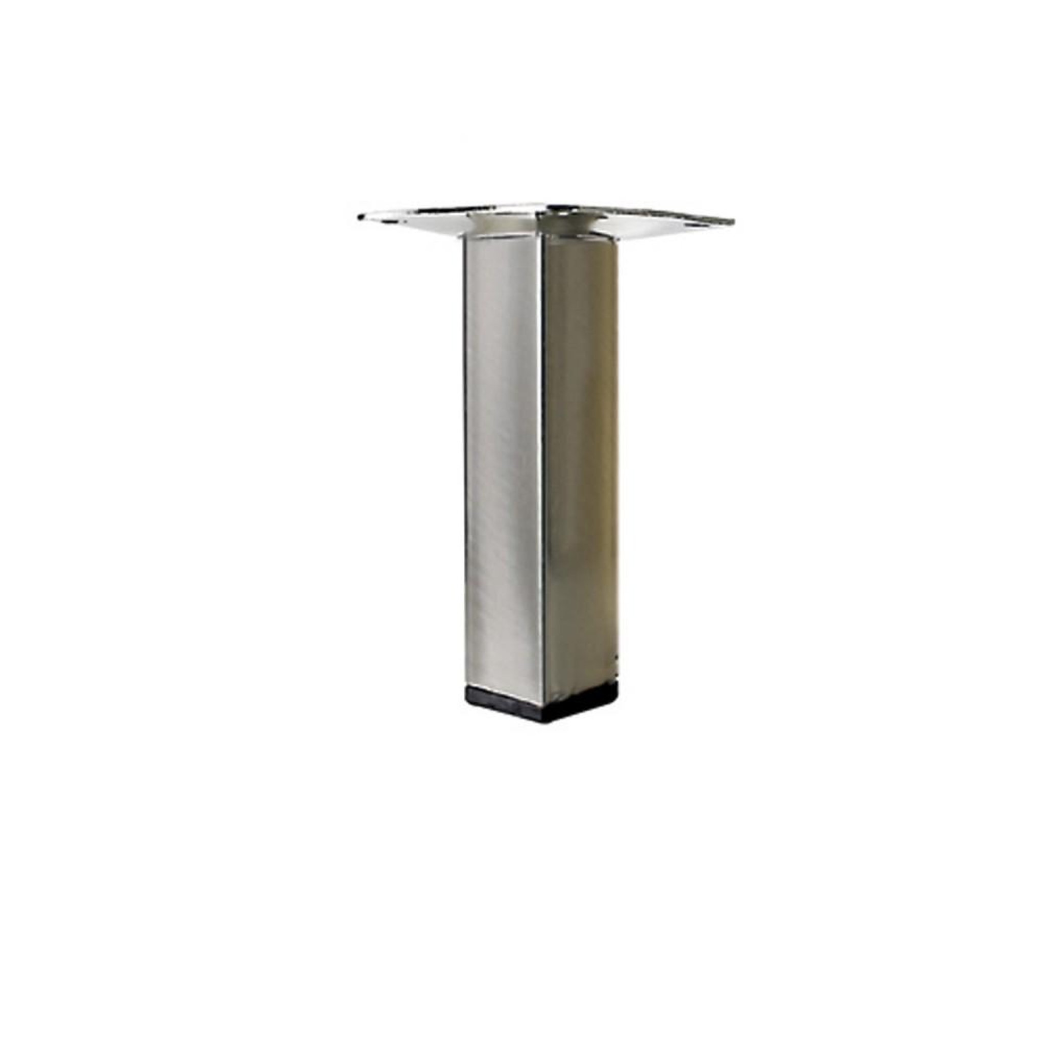 CENTRALE BRICO Pied meuble carré HETTICH fixe acier brossé gris
