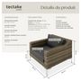 Voir la diapositive 6 : tectake Ensemble salon de jardin modulable en rotin fauteuil structure en aluminium gris anthracite chiné