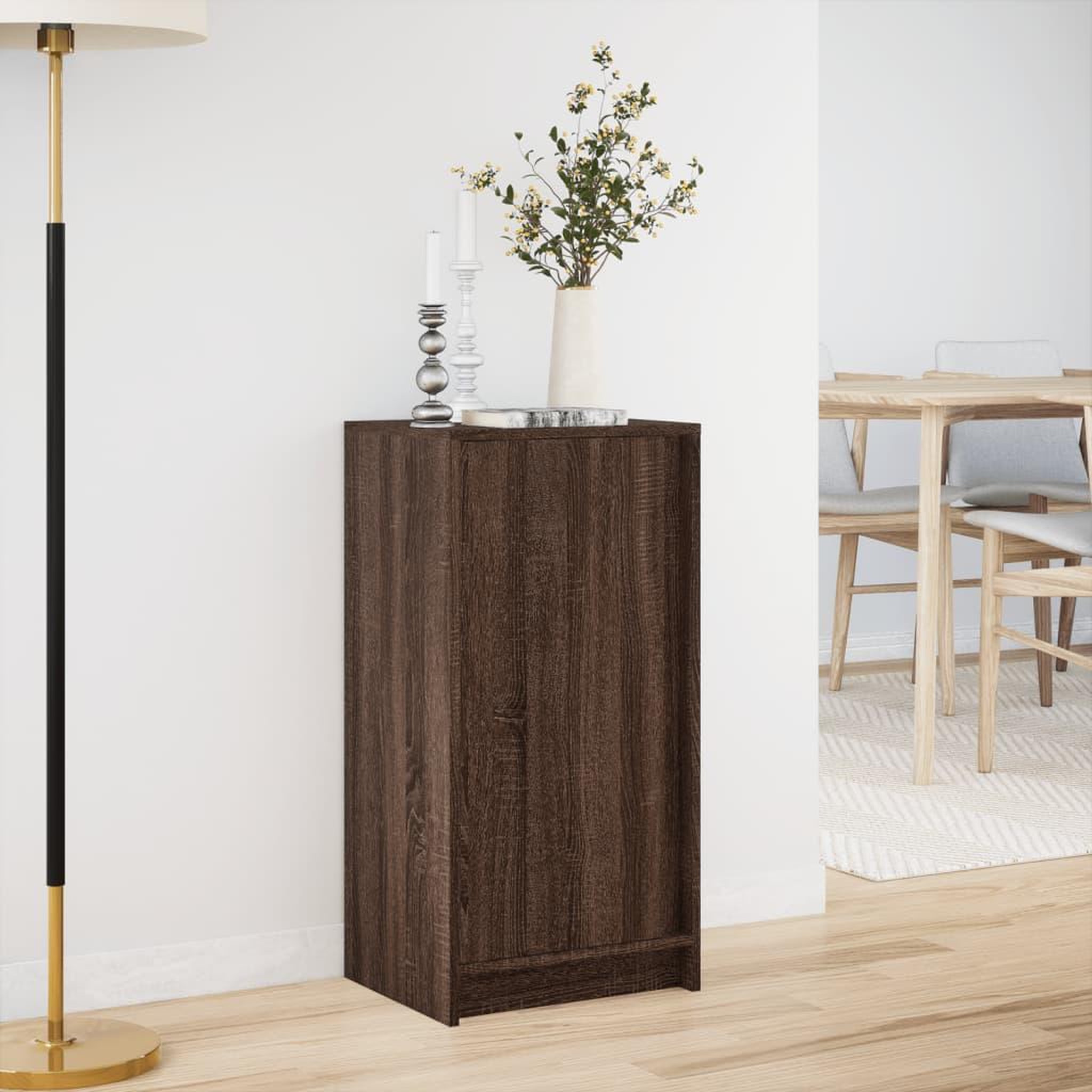 Voir la diapositive 4 : VIDAXL Buffet avec LED chene marron 42,5x34x85 cm bois d'ingenierie