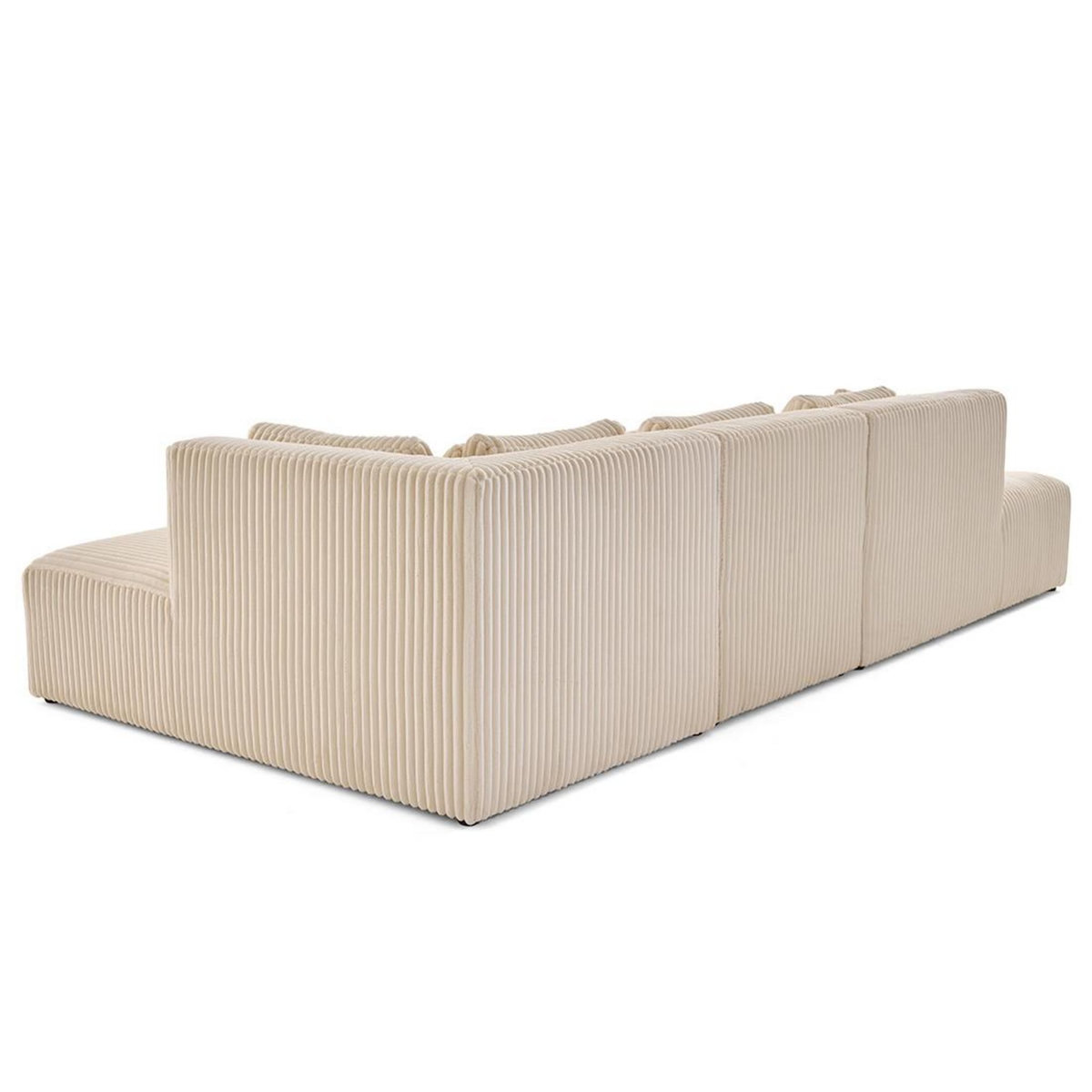 LISA DESIGN Victoire - canapé modulable d'angle droit 5 places en velours côtelé grosses côtes