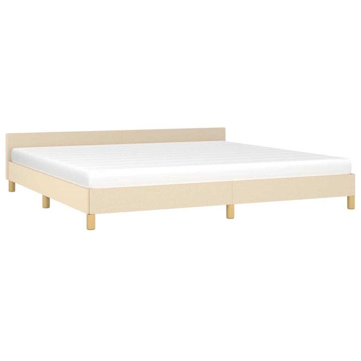 VIDAXL Cadre de lit sans matelas creme 200x200 cm tissu