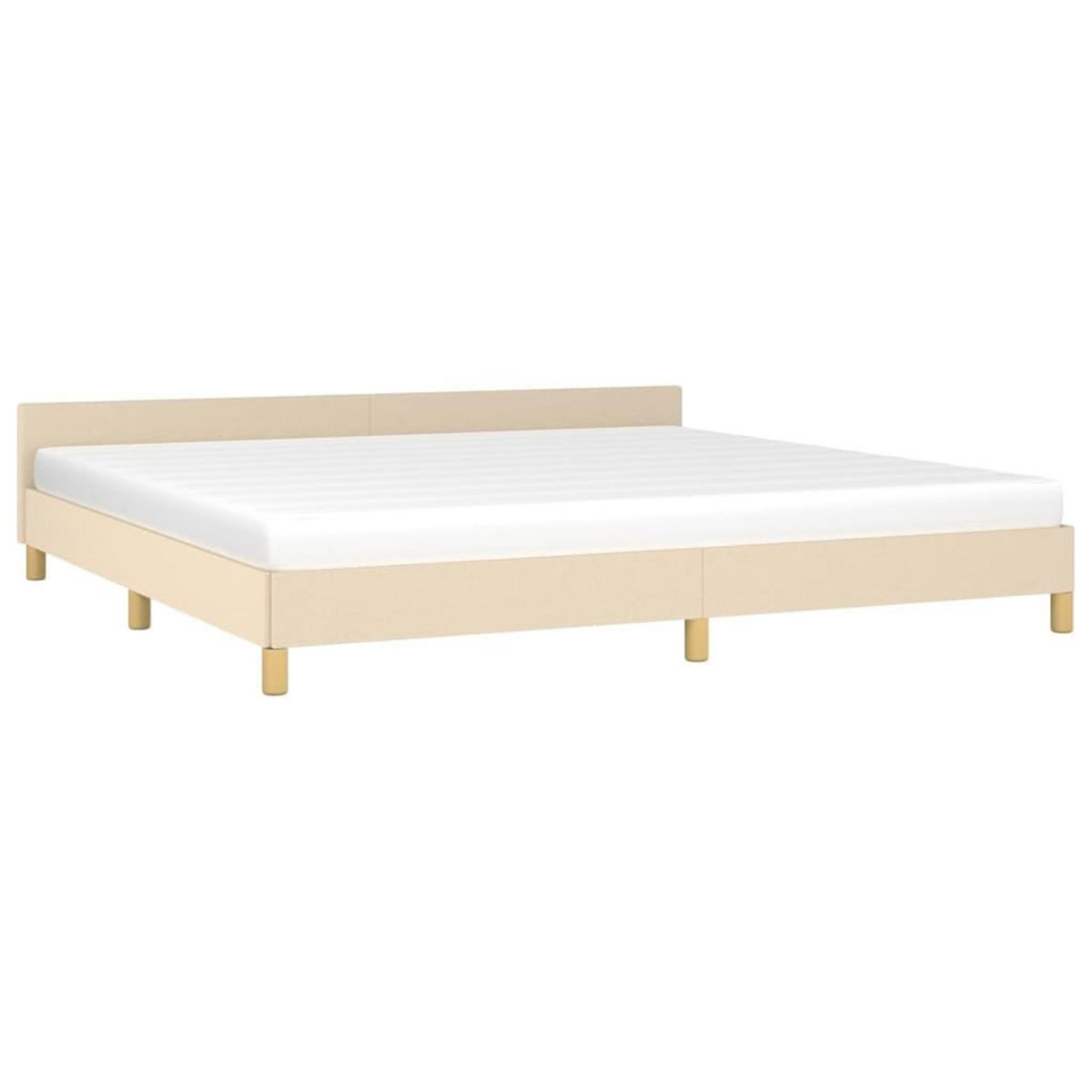 VIDAXL Cadre de lit sans matelas creme 200x200 cm tissu