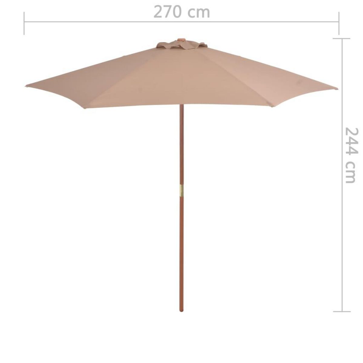 VIDAXL Parasol d'exterieur avec mat en bois 270 cm taupe