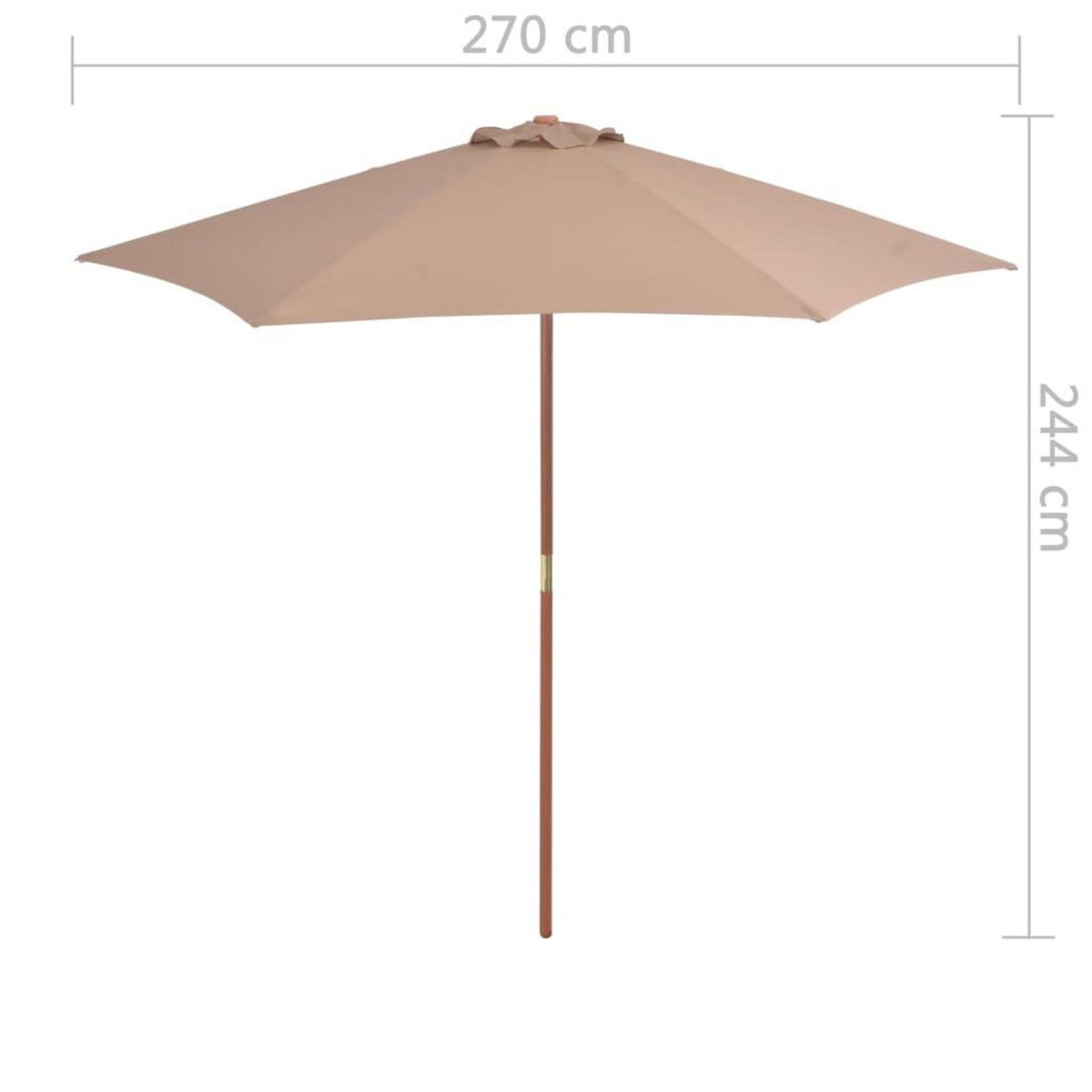 VIDAXL Parasol d'exterieur avec mat en bois 270 cm taupe