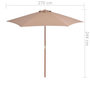 Voir la diapositive 6 : VIDAXL Parasol d'exterieur avec mat en bois 270 cm taupe