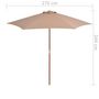 Voir la diapositive 6 : VIDAXL Parasol d'exterieur avec mat en bois 270 cm taupe