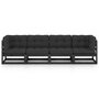 Voir la diapositive 3 : VIDAXL Canape 4 places de jardin avec coussins Bois de pin massif