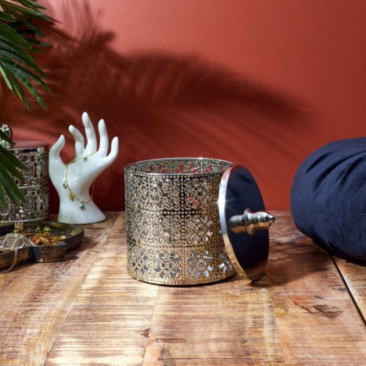 Paris Prix Boîte Déco en Métal  Ajourée  14cm Argent