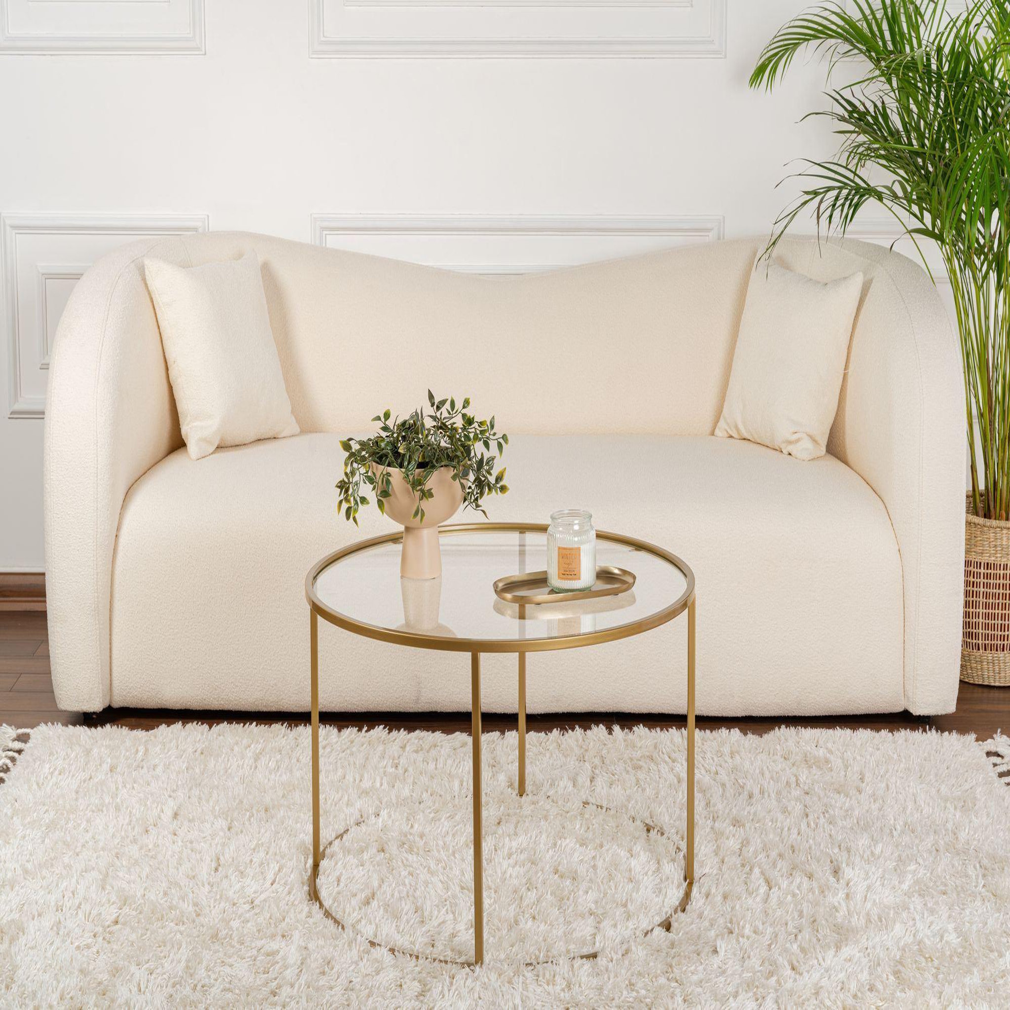 Voir la diapositive 3 : Habitat et Jardin Table basse en métal  aurum  - 80 x 80 x 43 cm - or transparent