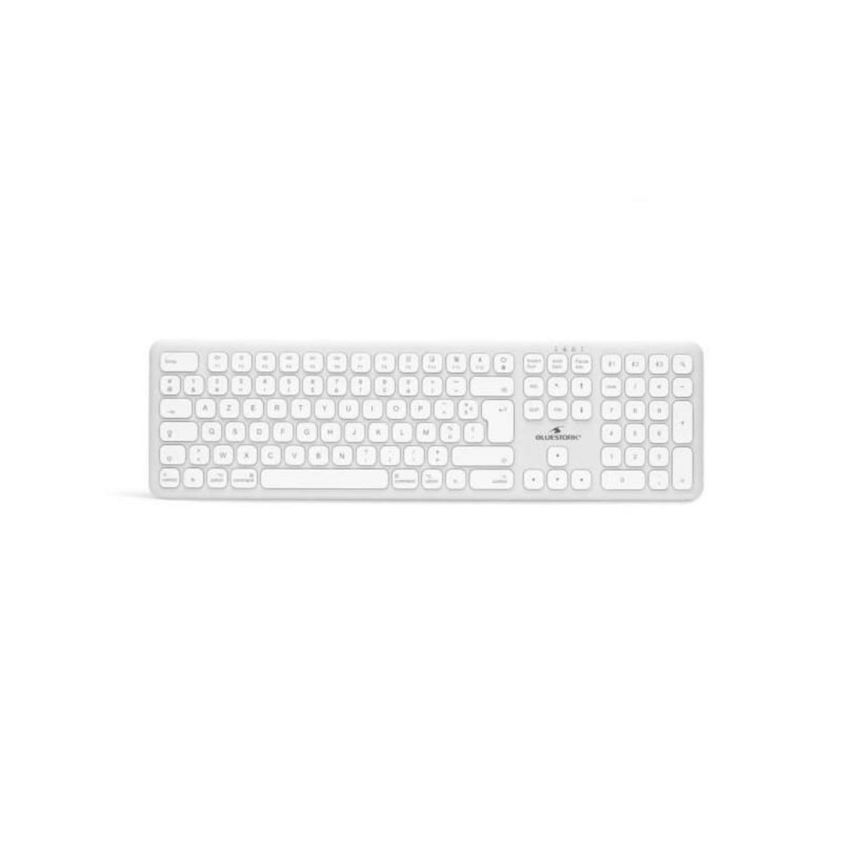 BLUESTORK Clavier sans fil Bluetooth - BLUESTORK - MAC - Full size - Compatible Mac - Blanc