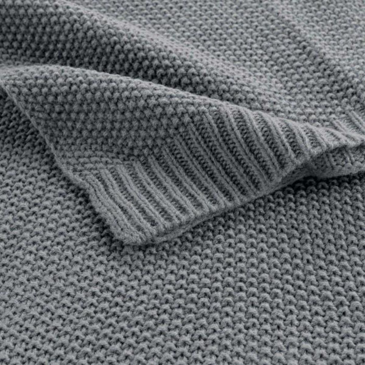 Paris Prix Plaid Déco Uni  Tricotine  125x150cm Gris