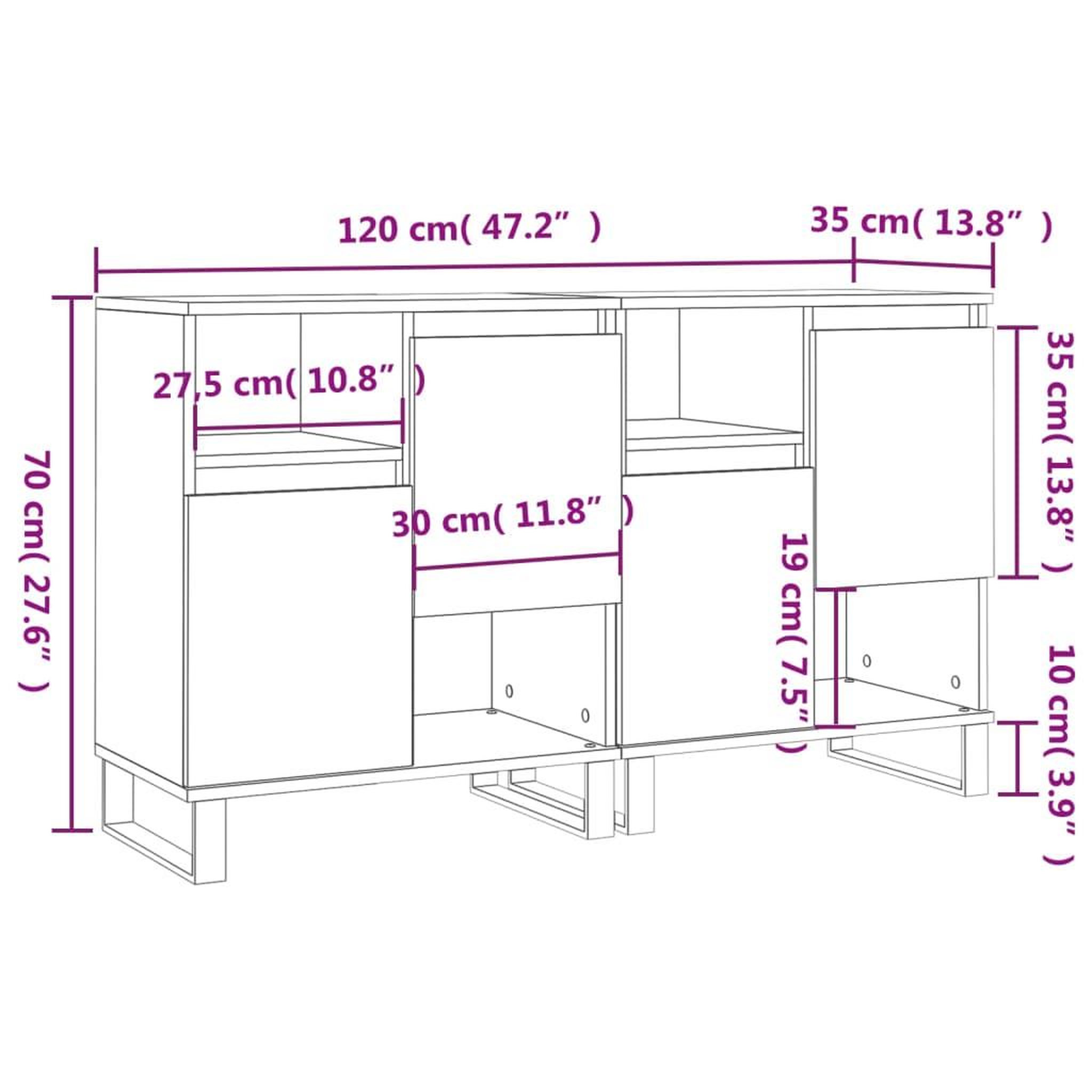 Voir la diapositive 6 : VIDAXL Buffets 2 pcs gris beton bois d'ingenierie