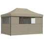 Voir la diapositive 5 : VIDAXL Tente de reception pliable escamotable 4 parois laterales taupe