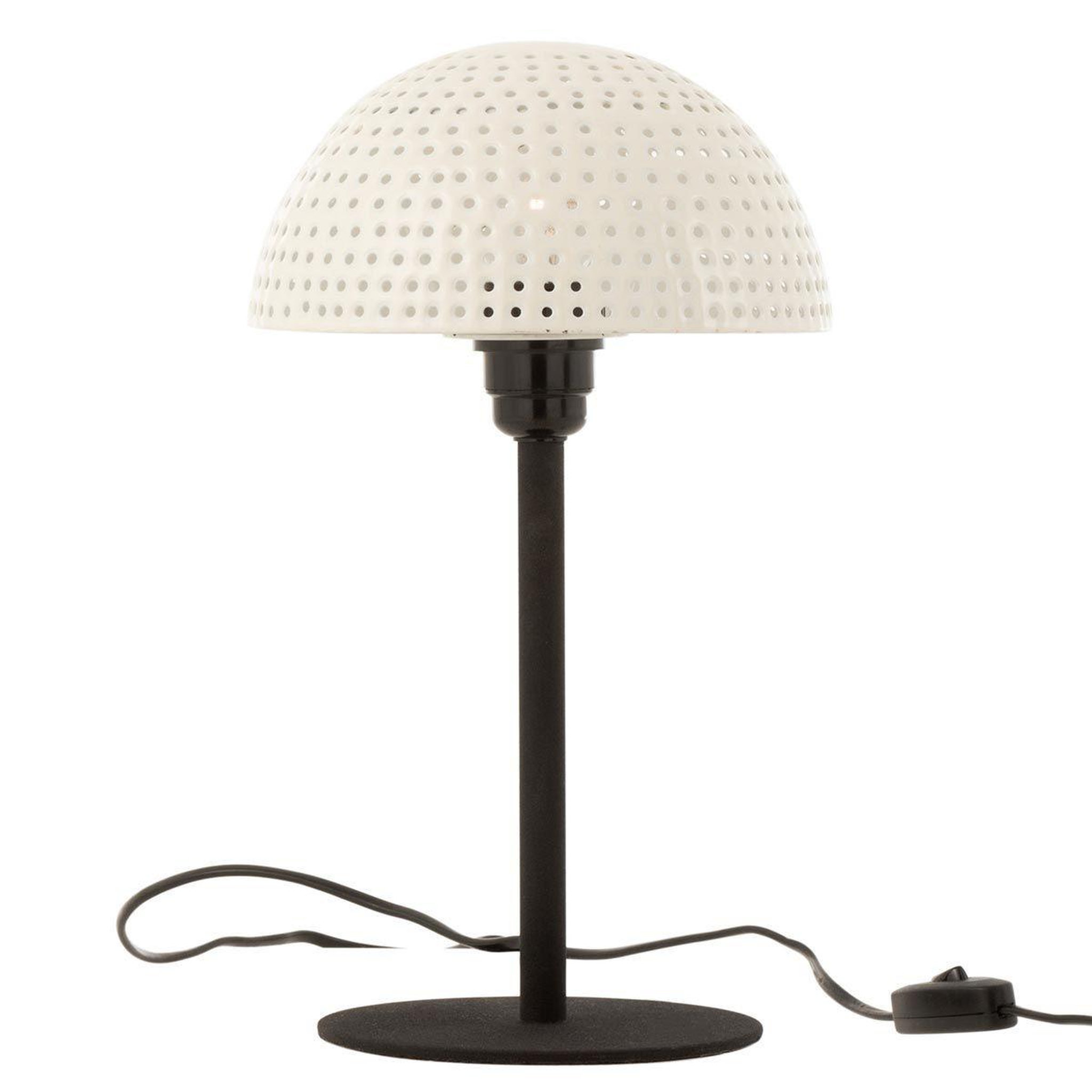 J-LINE Lampe à poser  champignon brillant  36cm blanc