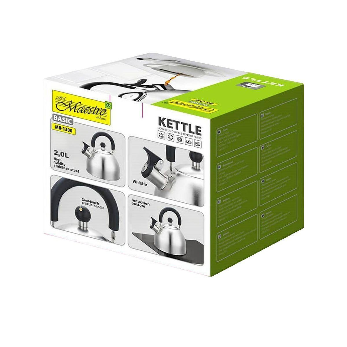 HELLO MAESTRO Bouilloire Maestro Moderne Fini argenté