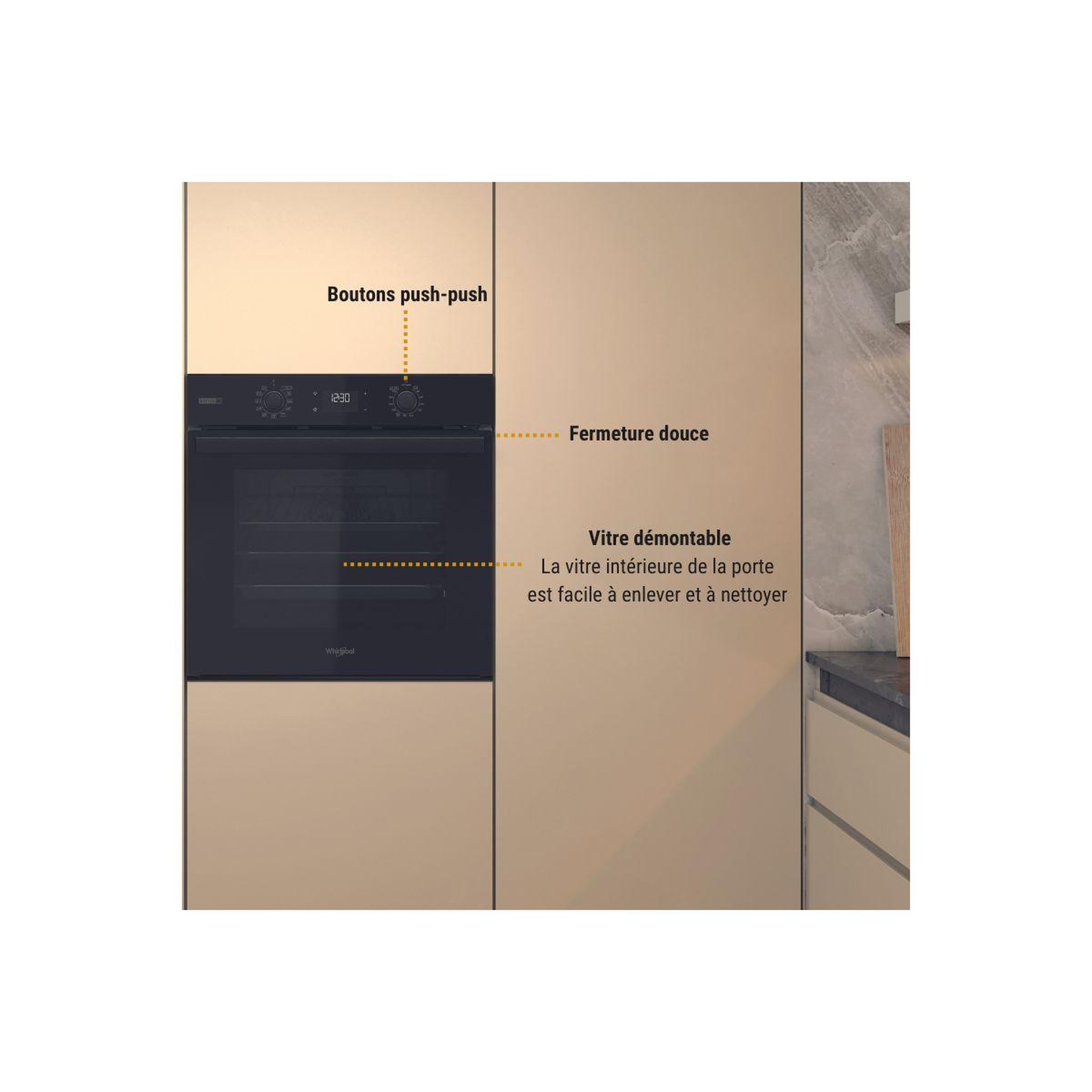Voir la diapositive 3 : Whirlpool Four encastrable fonction vapeur OMSR58RU1SB Steam+