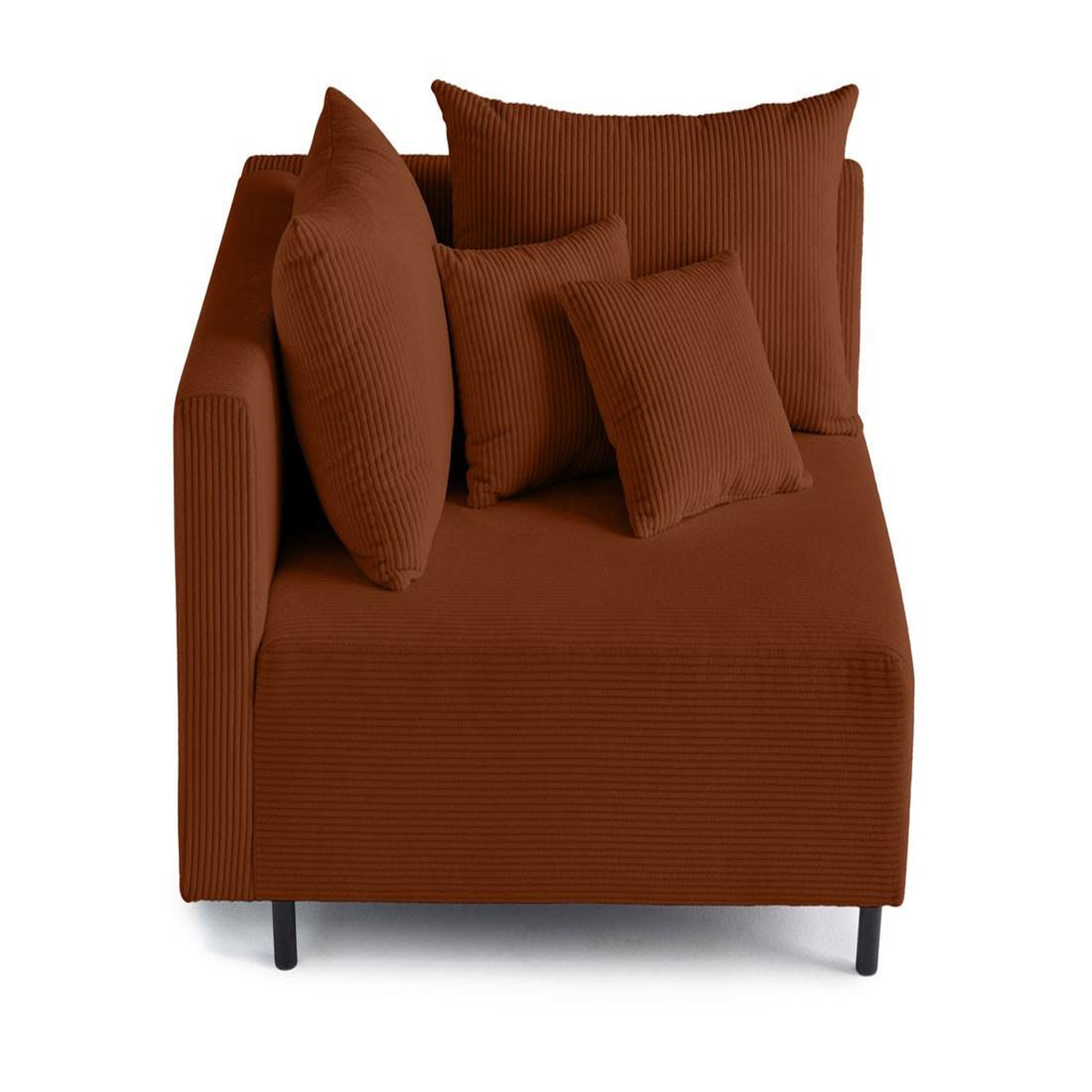 Voir la diapositive 1 : LISA DESIGN Edinburg - module d'assise d'angle gauche - en velours côtelé