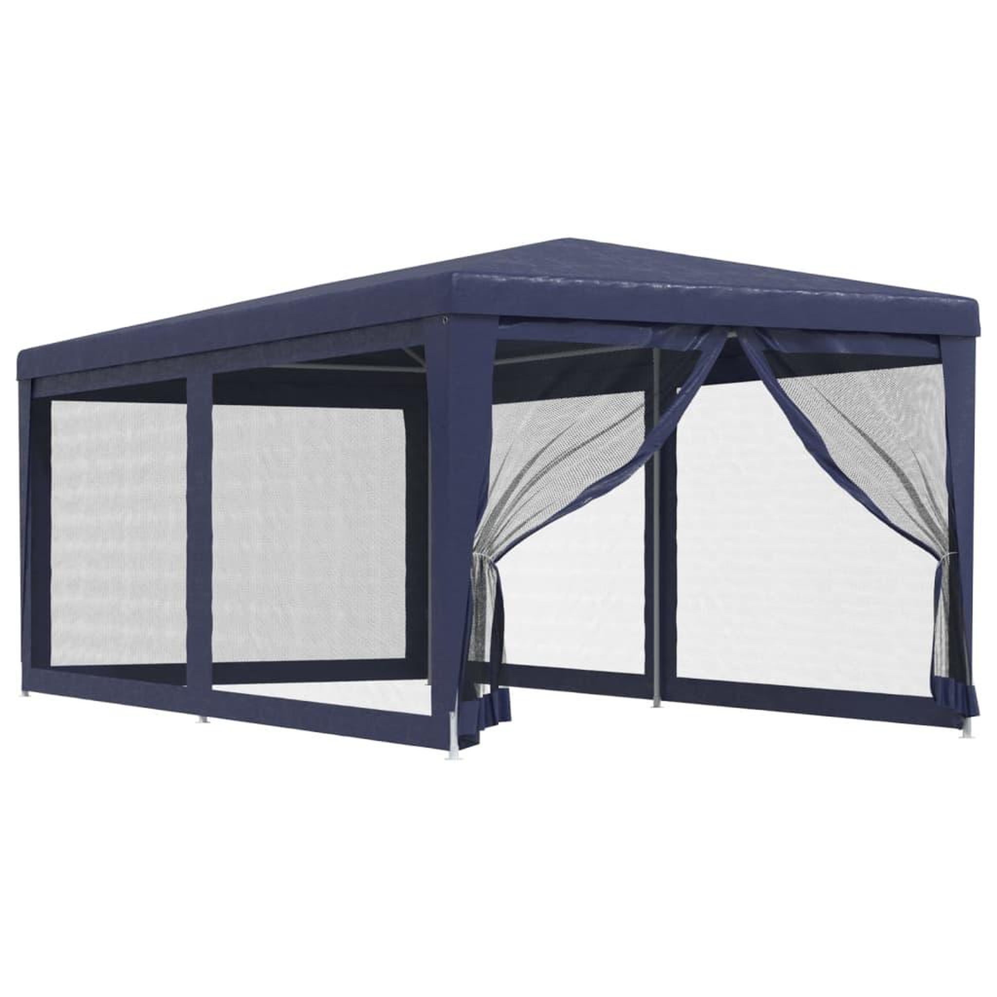 Voir la diapositive 2 : VIDAXL Tente de fete avec 6 parois laterales en maille Bleu 3x6 m PEHD