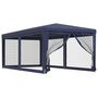 Voir la diapositive 2 : VIDAXL Tente de fete avec 6 parois laterales en maille Bleu 3x6 m PEHD