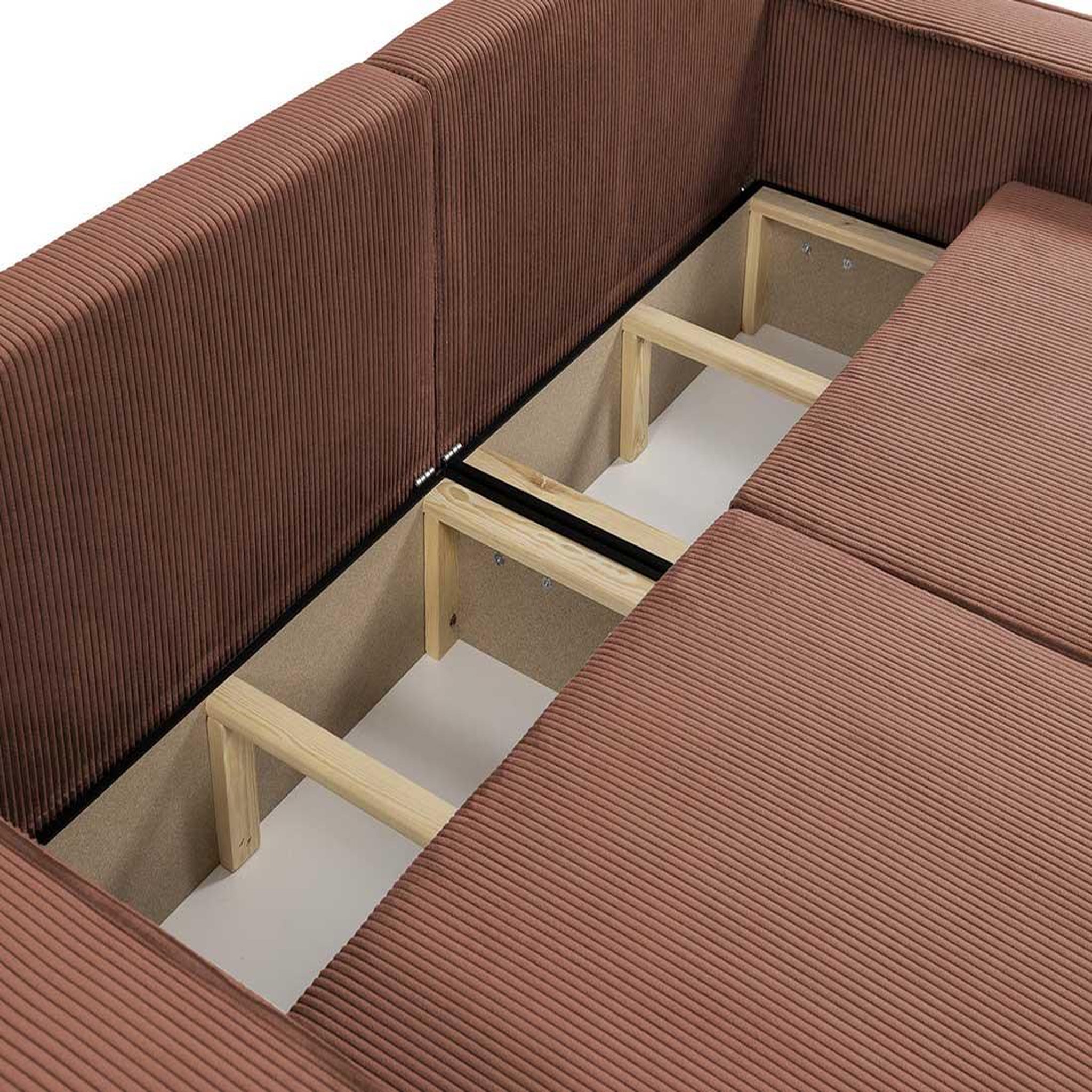 Voir la diapositive 5 : BEST MOBILIER Cezanne - canapé droit 3 places convertible avec coffre en velours côtelé