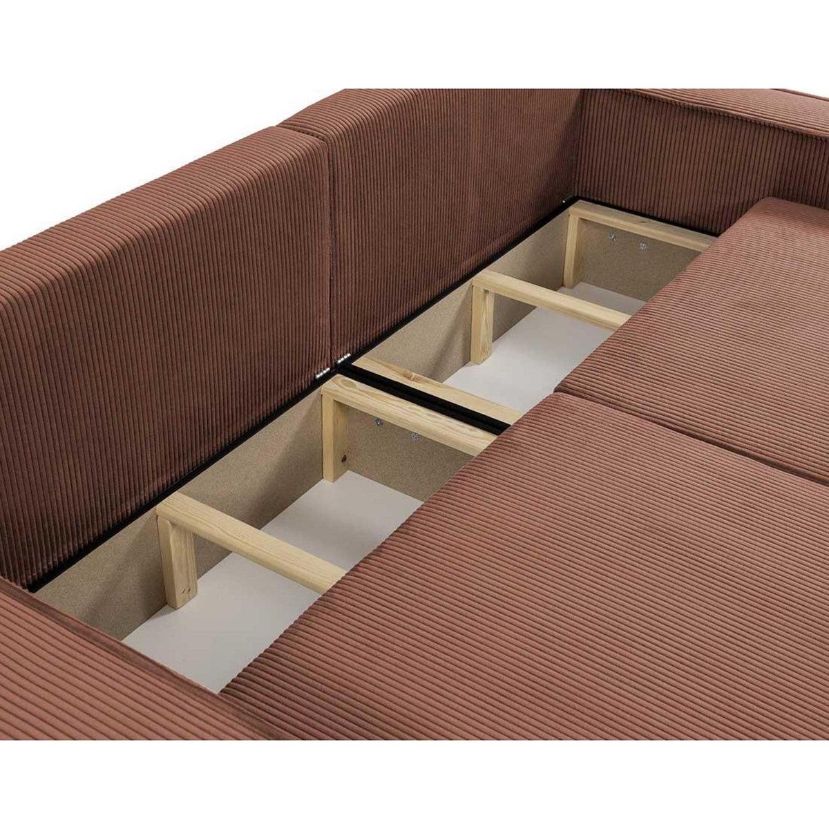 BEST MOBILIER Cezanne - canapé droit 3 places convertible avec coffre en velours côtelé