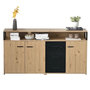 Voir la diapositive 1 : MERAX Buffet 3 porte(s) 3 tiroir(s) - 150 cm naturel panneau de particules