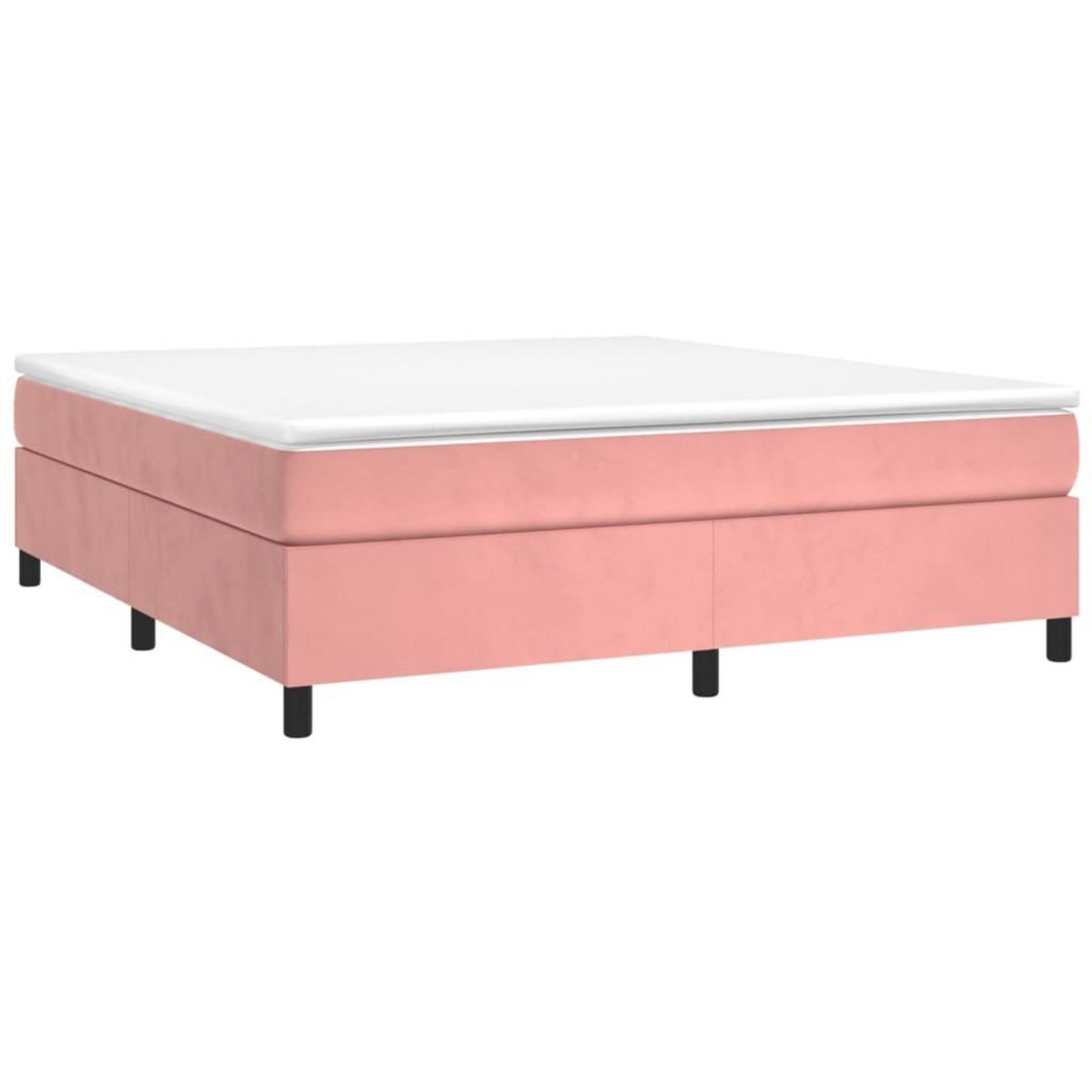 VIDAXL Sommier a lattes de lit avec matelas Rose 200x200 cm Velours