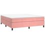 Voir la diapositive 3 : VIDAXL Sommier a lattes de lit avec matelas Rose 200x200 cm Velours