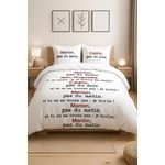 Home collection Parure housse de couette 100%coton 240x220cm scene de menage