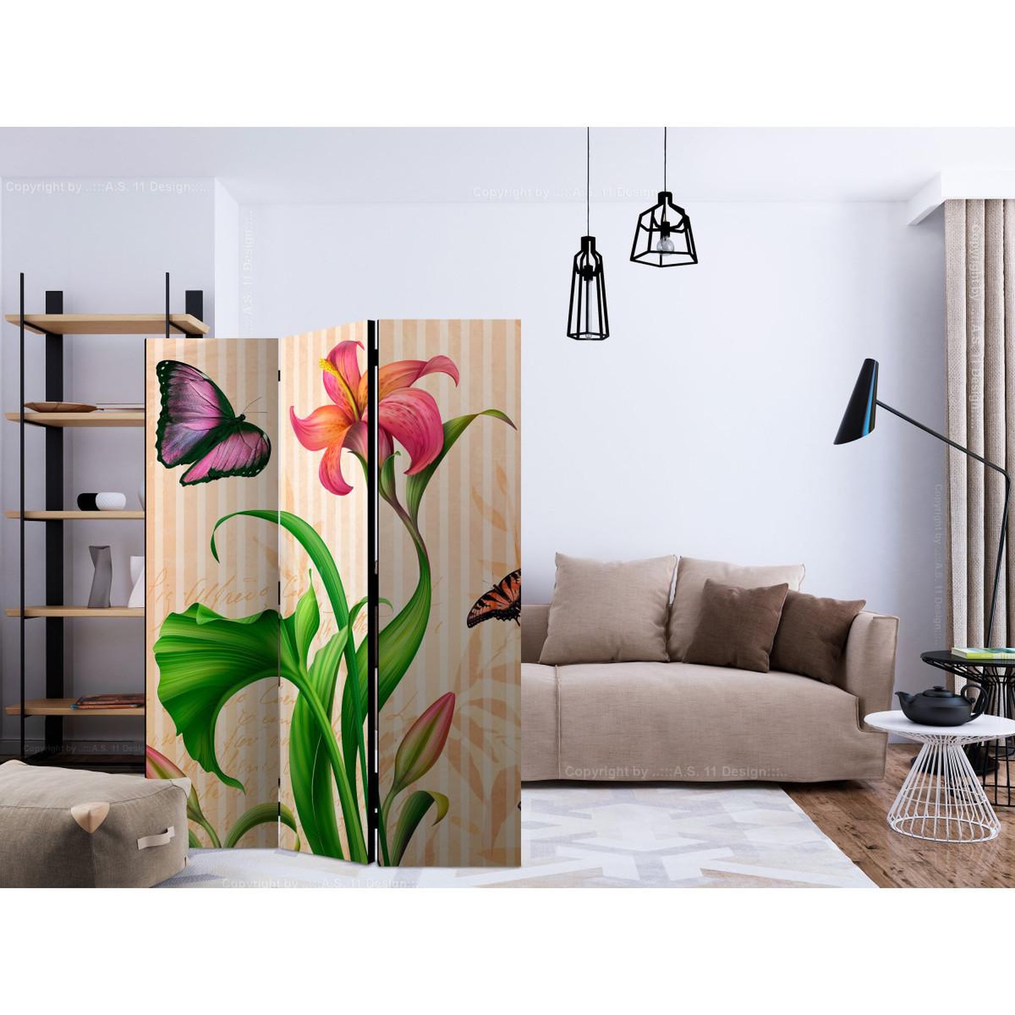 Voir la diapositive 2 : Paris Prix Paravent 3 volets  vintage spring  135x172cm