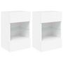 Voir la diapositive 2 : VIDAXL Meubles TV muraux avec lumieres LED 2 pcs blanc 40x30x60,5 cm