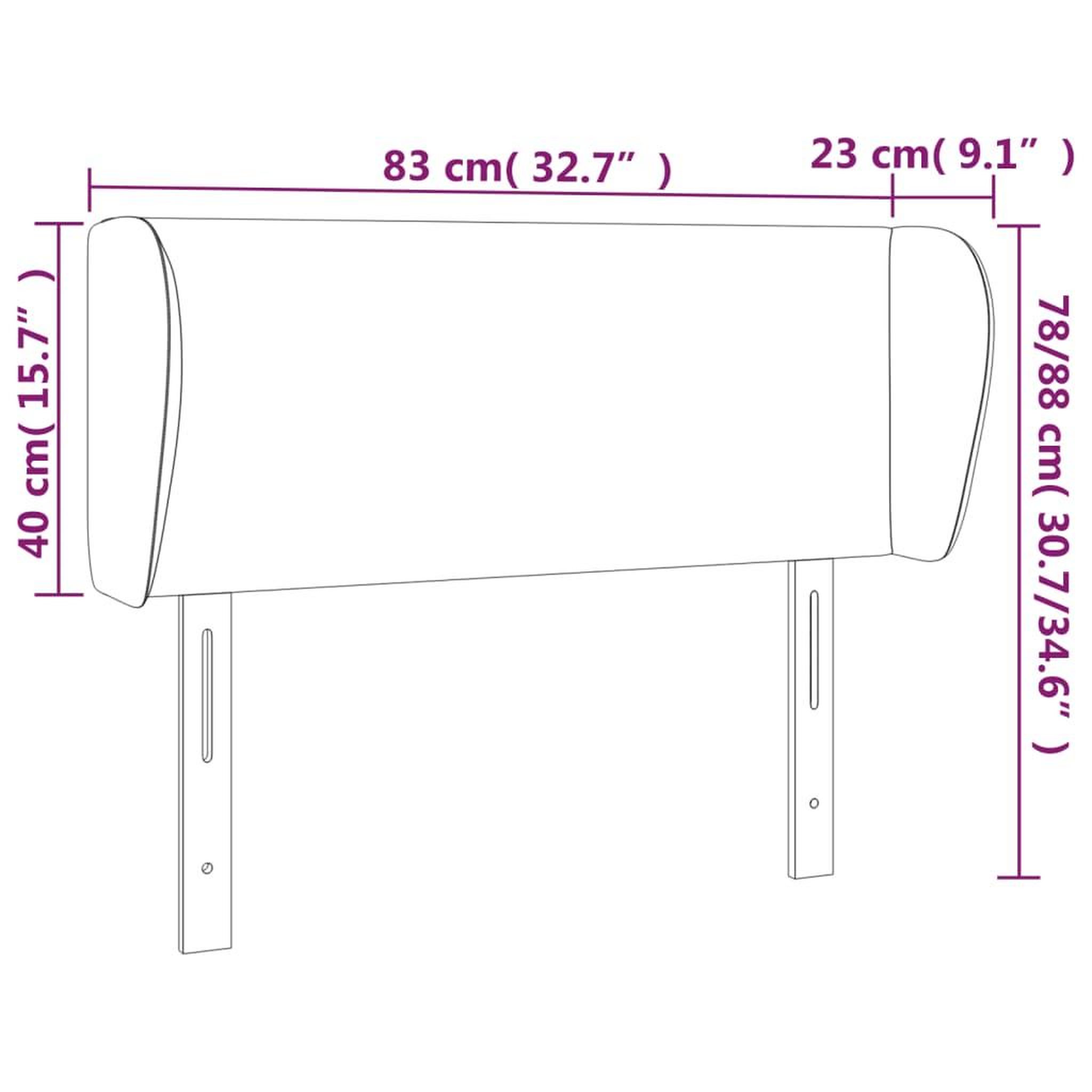 Voir la diapositive 6 : VIDAXL Tete de lit avec oreilles Gris clair 83x23x78/88 cm Velours