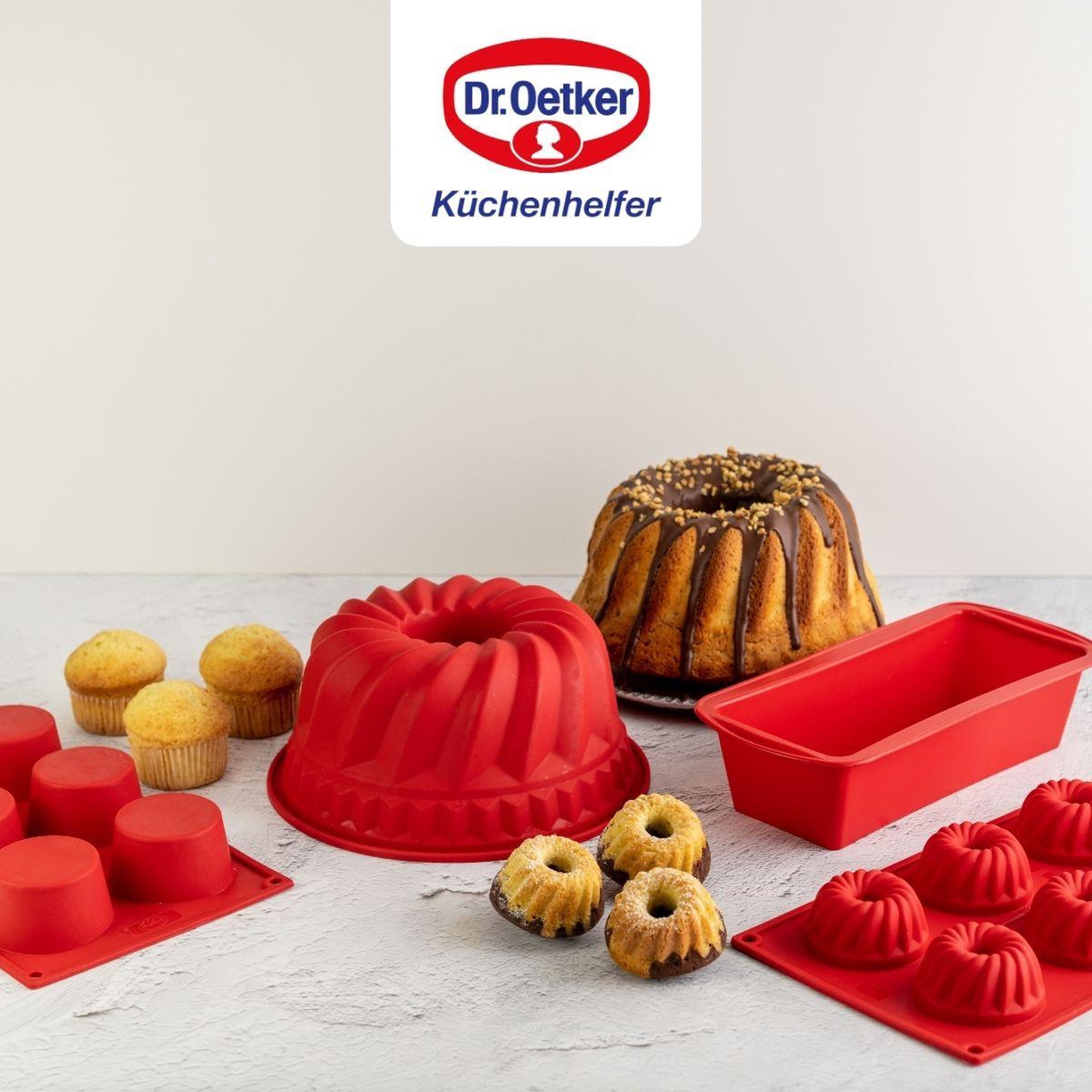 Voir la diapositive 6 : DR.OETKER Lot de 2 moules à gâteaux 24/24 cm en silicone dr oetker flexxibel love
