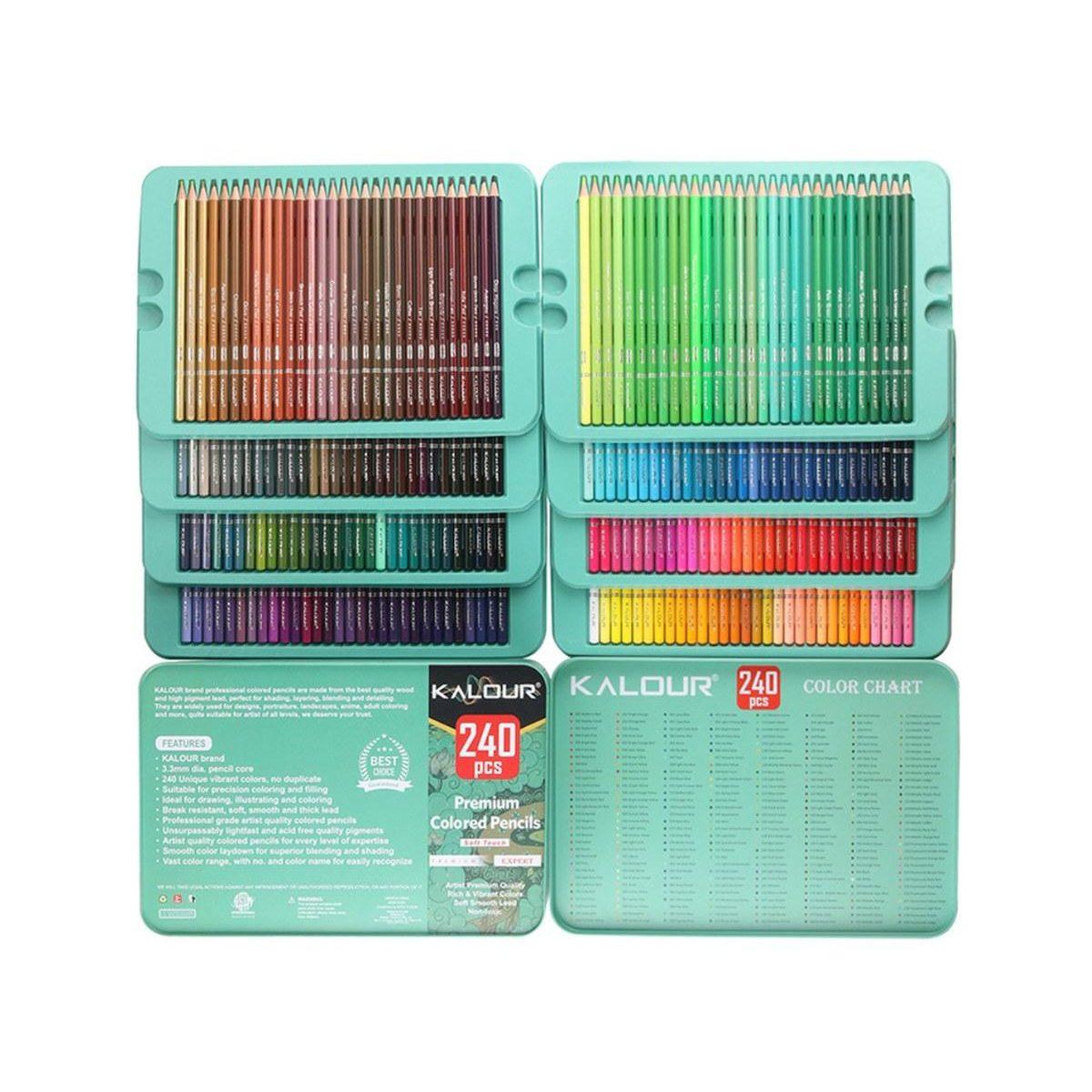 Voir la diapositive 2 : 1001JOUETS Boîte de Crayons de Couleurs - 240 Nuances Créatives