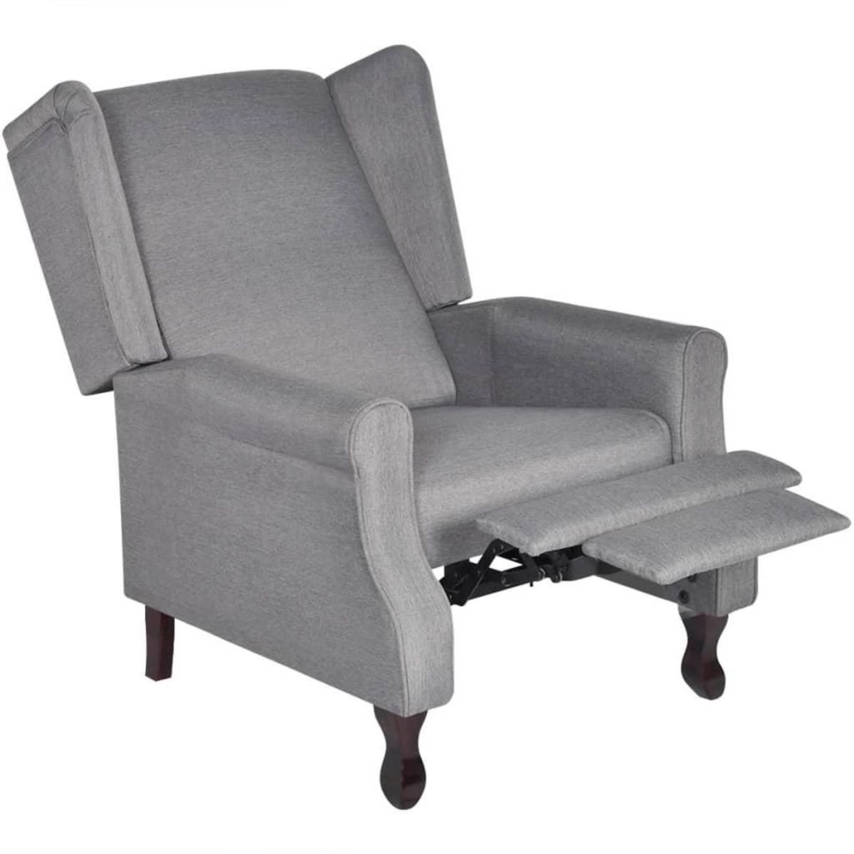 VIDAXL Fauteuil gris tissu
