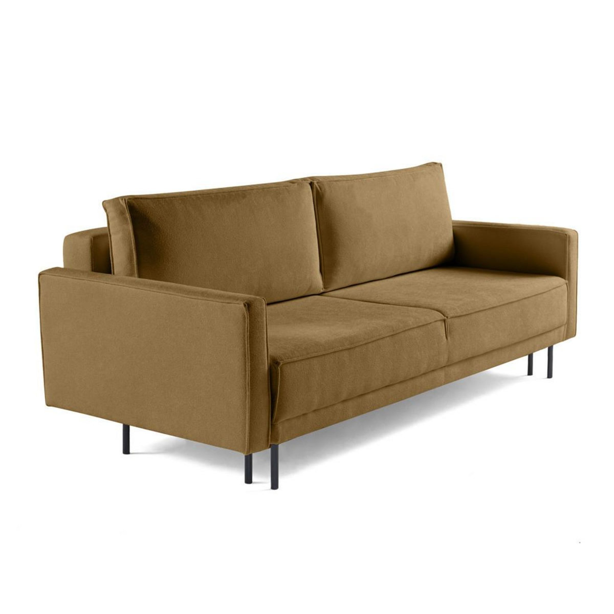 LISA DESIGN Charlie - canapé droit 3 places - convertible avec coffre - en tissu