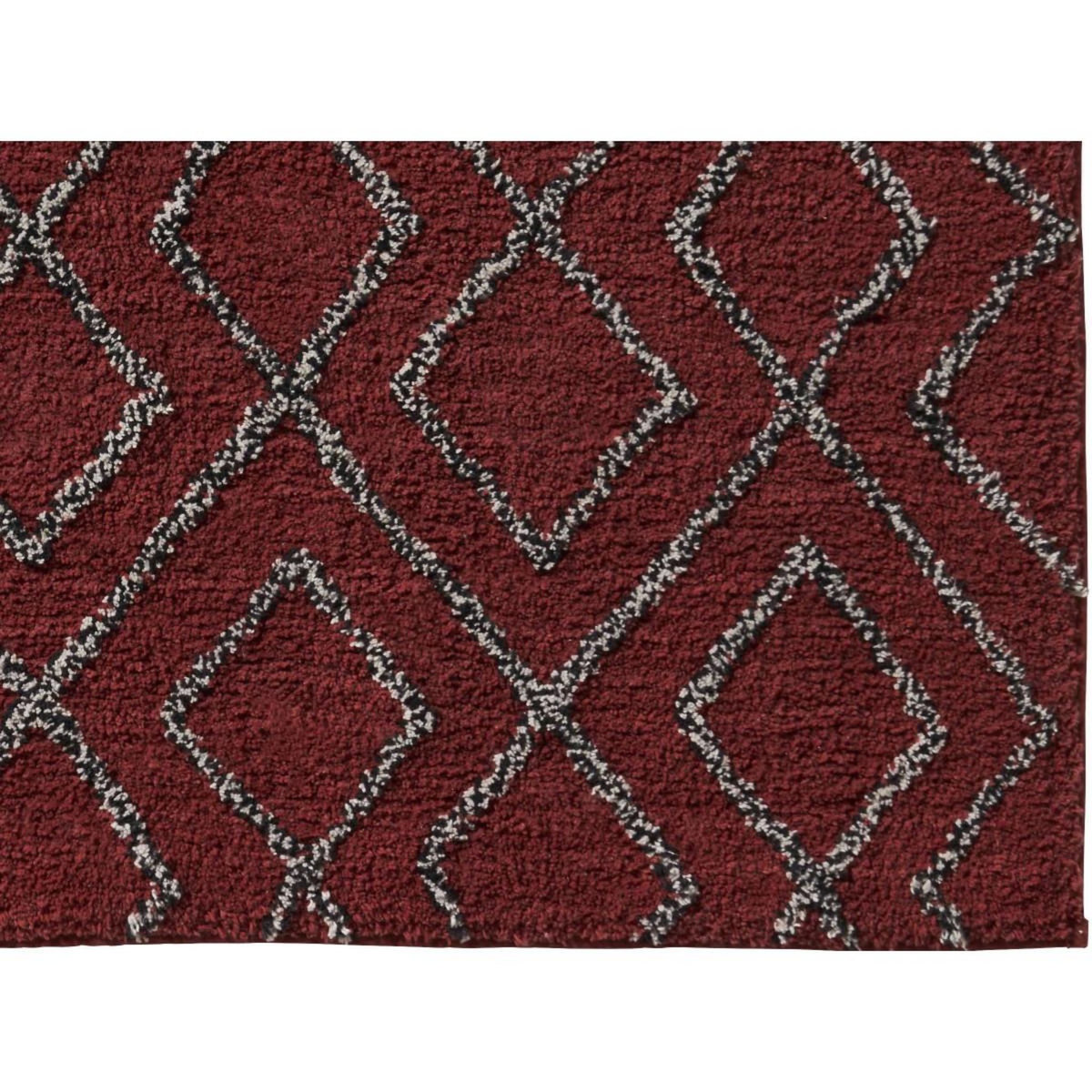 GUY LEVASSEUR Tapis de bain déco géométrique en coton 50x80cm