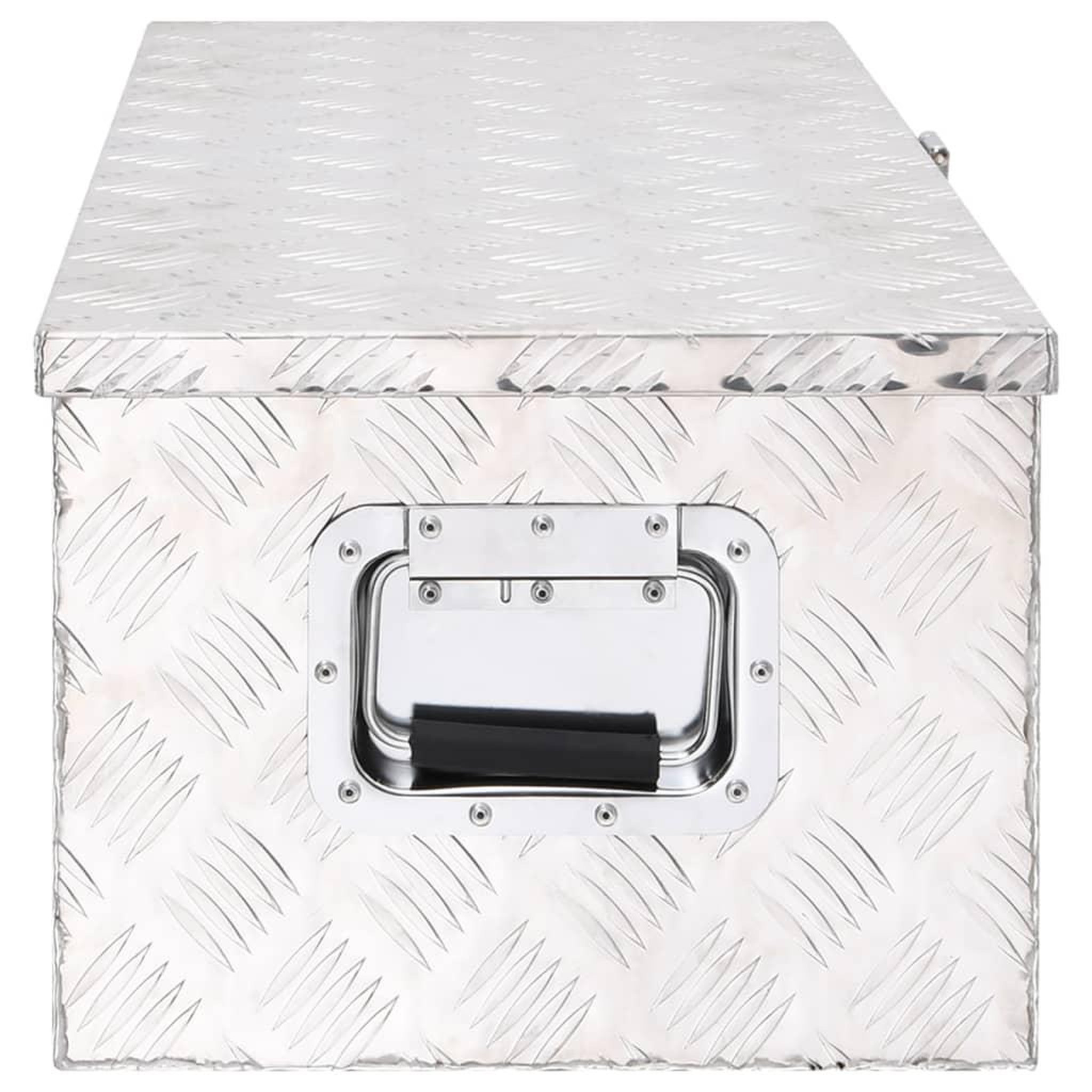 Voir la diapositive 3 : VIDAXL Boîte de rangement Argente 80x39x30 cm Aluminium