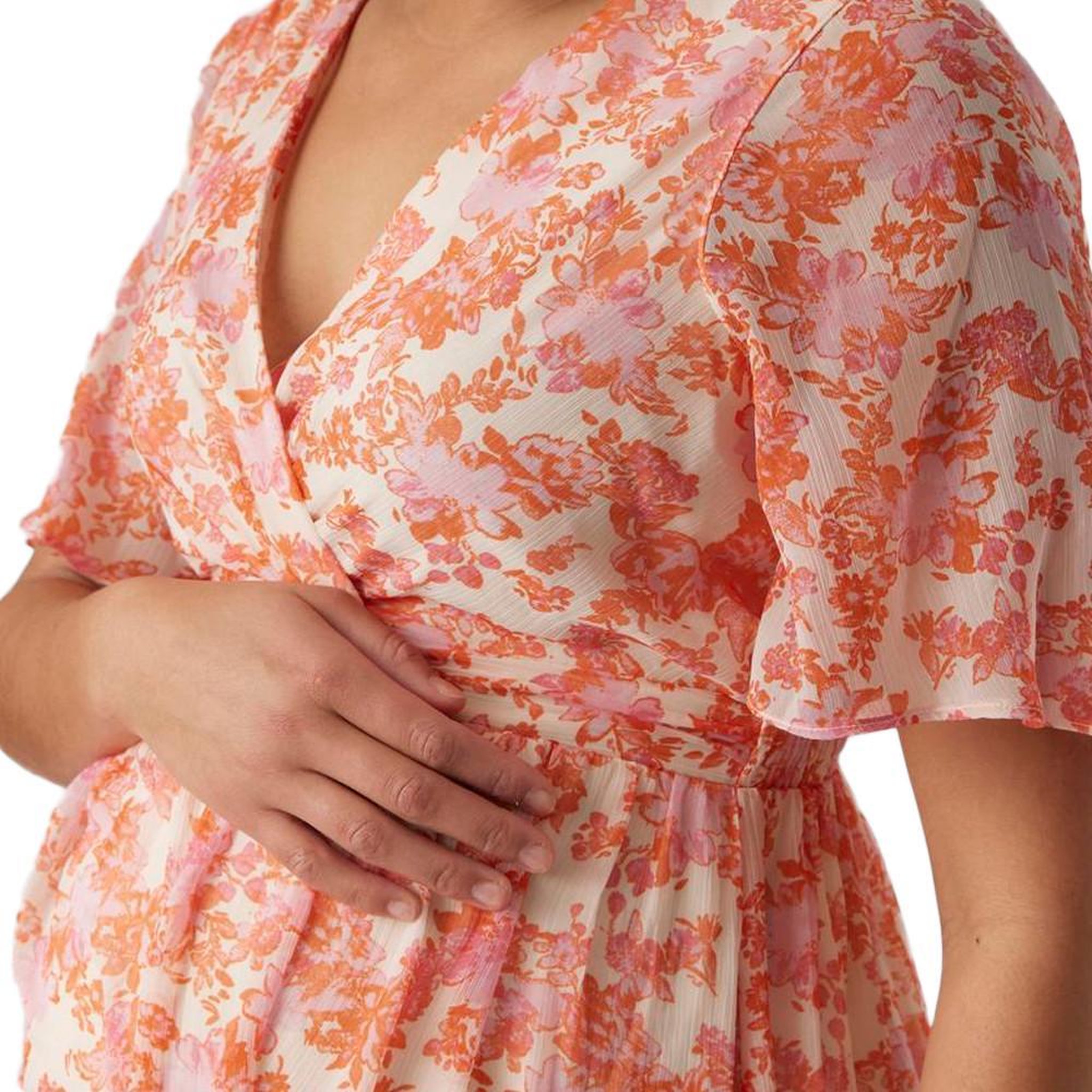 Voir la diapositive 3 : VERO MODA MATERNITY Robe Fleuries Rose/Rouge Femme Vero Moda Marternity Mia