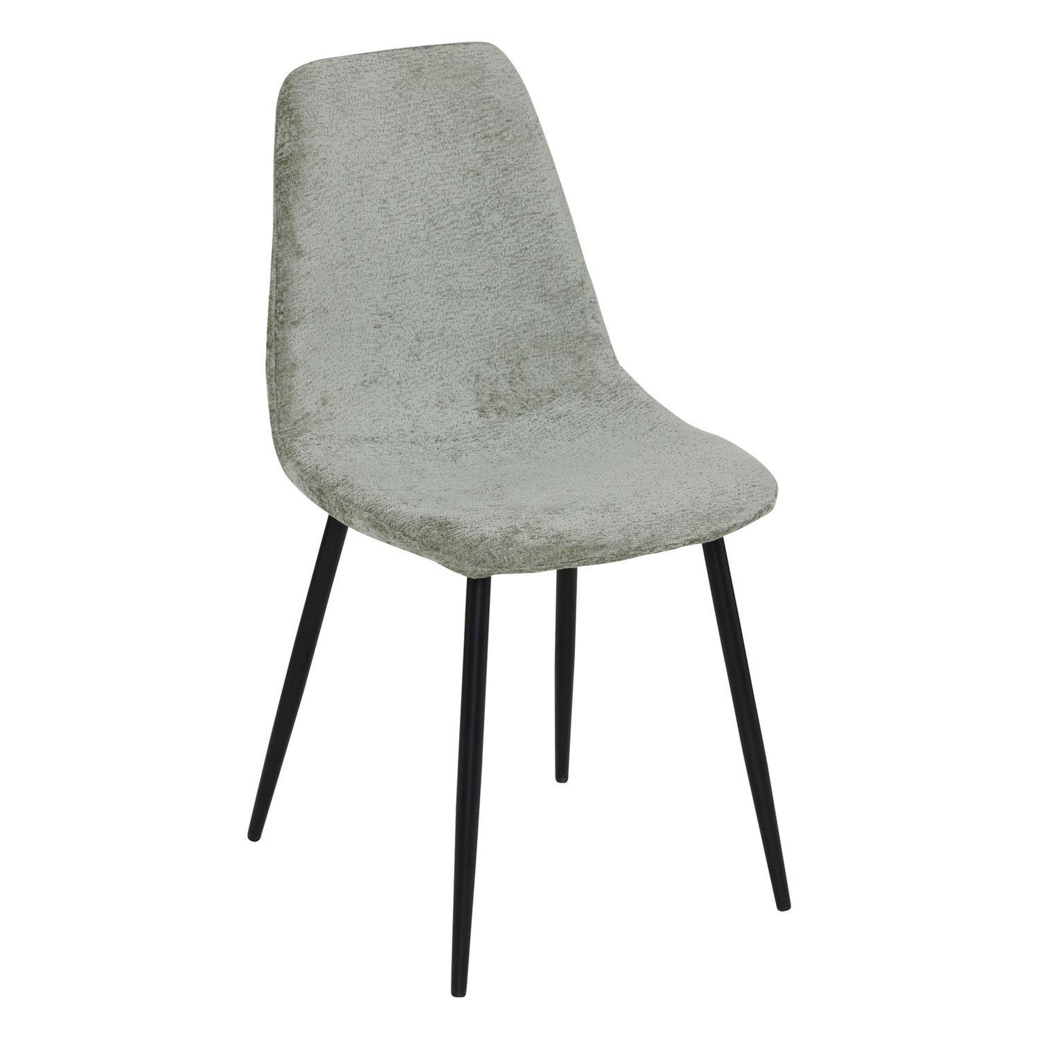 Voir la diapositive 3 : TOILINUX Lot de 4 chaises en tissu chenille et pieds métal tyka