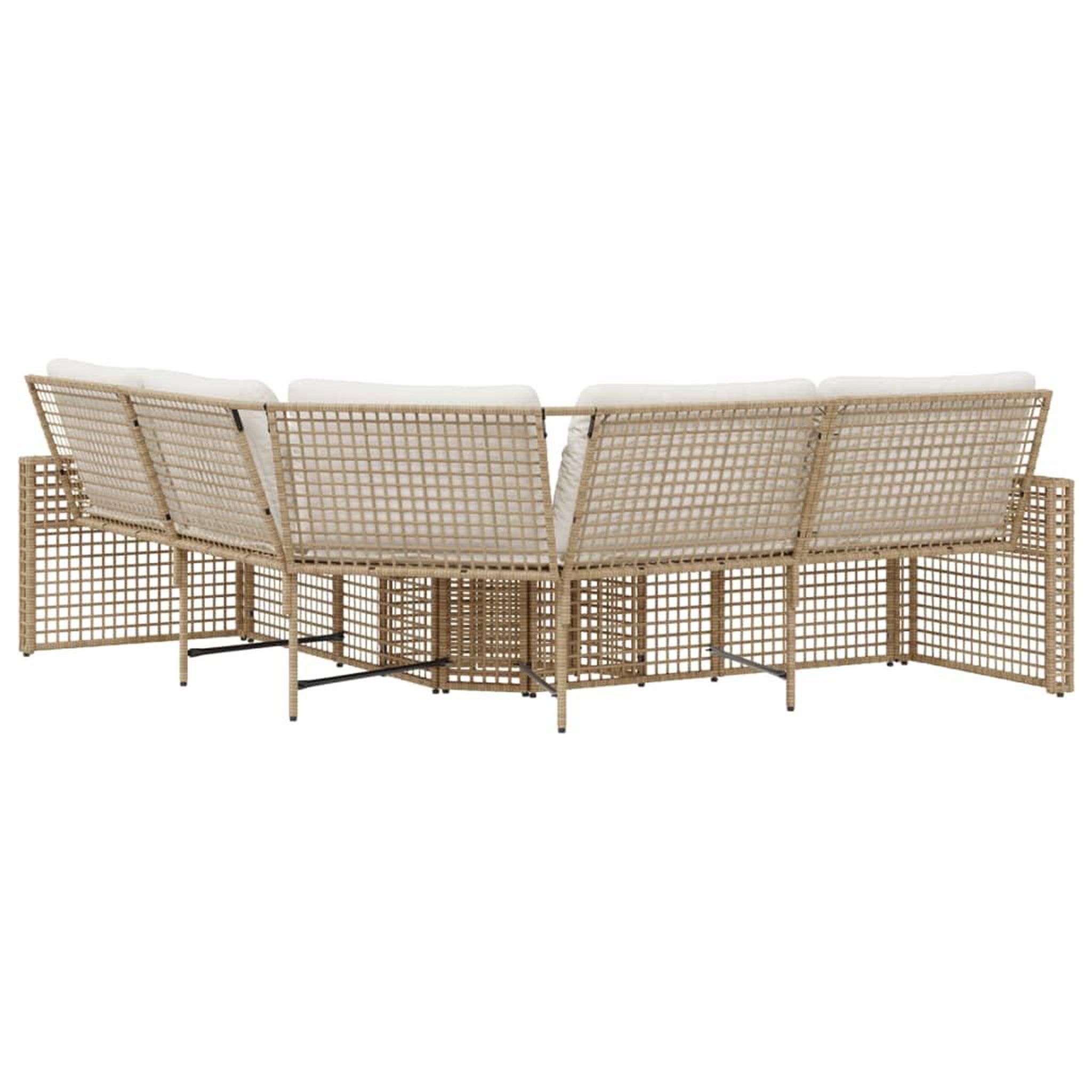 Voir la diapositive 4 : VIDAXL Canape de jardin et coussins et repose-pied en forme de L rotin