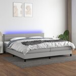 VIDAXL Sommier a lattes de lit matelas LED Gris clair 200x200 cm Tissu