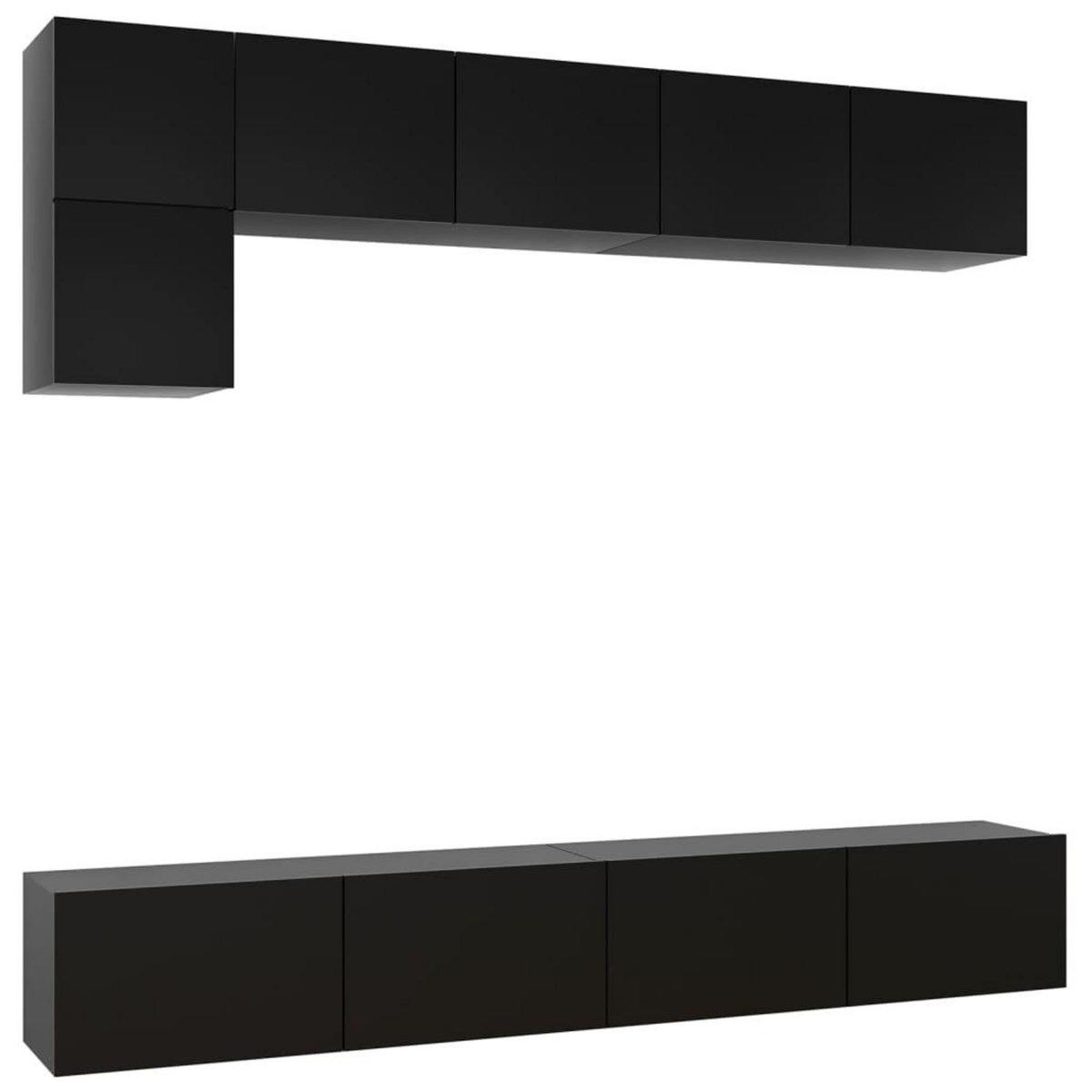 VIDAXL Ensemble de meuble TV 5 pcs Noir Bois d'ingenierie