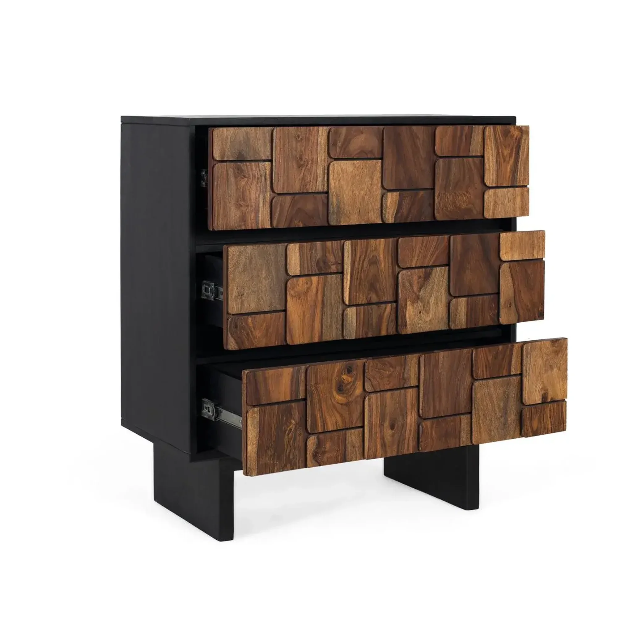 Voir la diapositive 3 : GINER Y COLOMER SL Commode en bois de manguier 82 cm style rustique ethnique moderne
