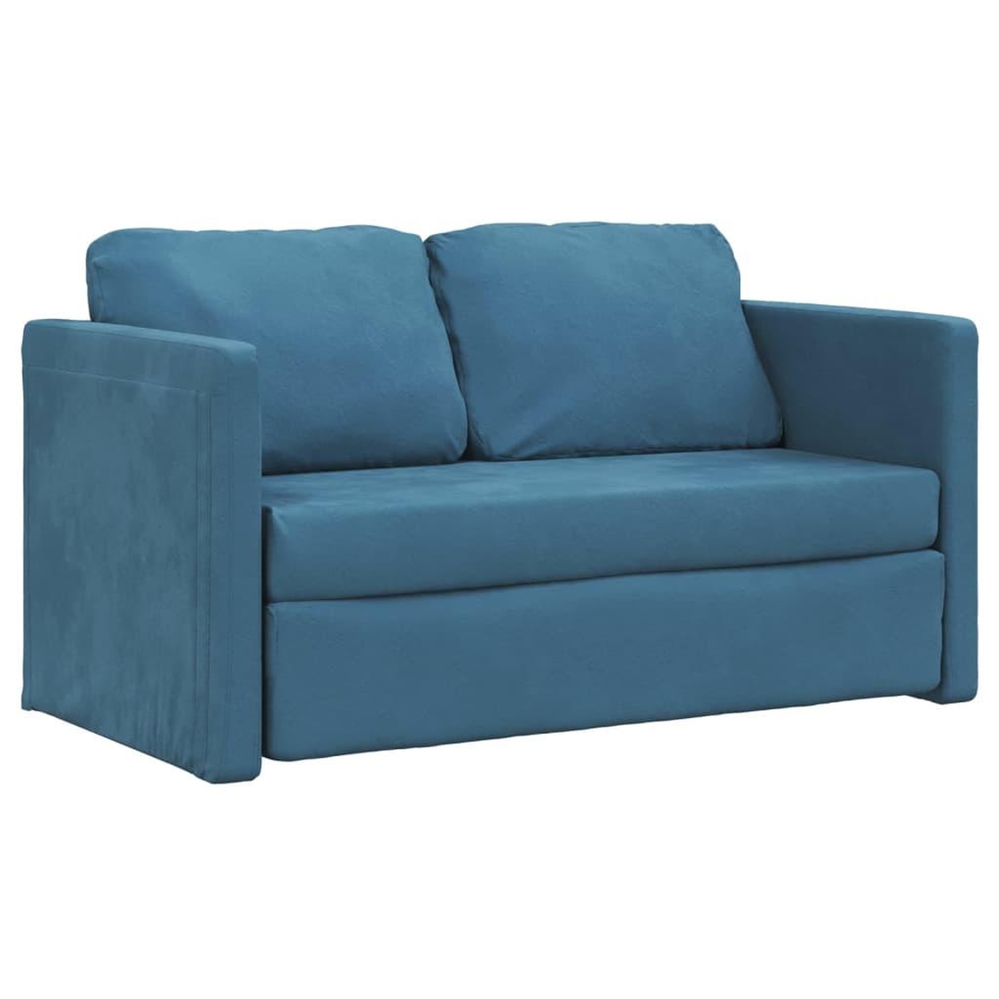 Voir la diapositive 4 : VIDAXL Canape-lit 2 en 1 bleu 122x204x55 cm velours