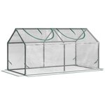 OUTSUNNY Mini serre de jardin serre à tomates 120 x 60 x 60 cm 2 fenêtres zippées enroulables acier thermolaqué PVC haute densité transparent