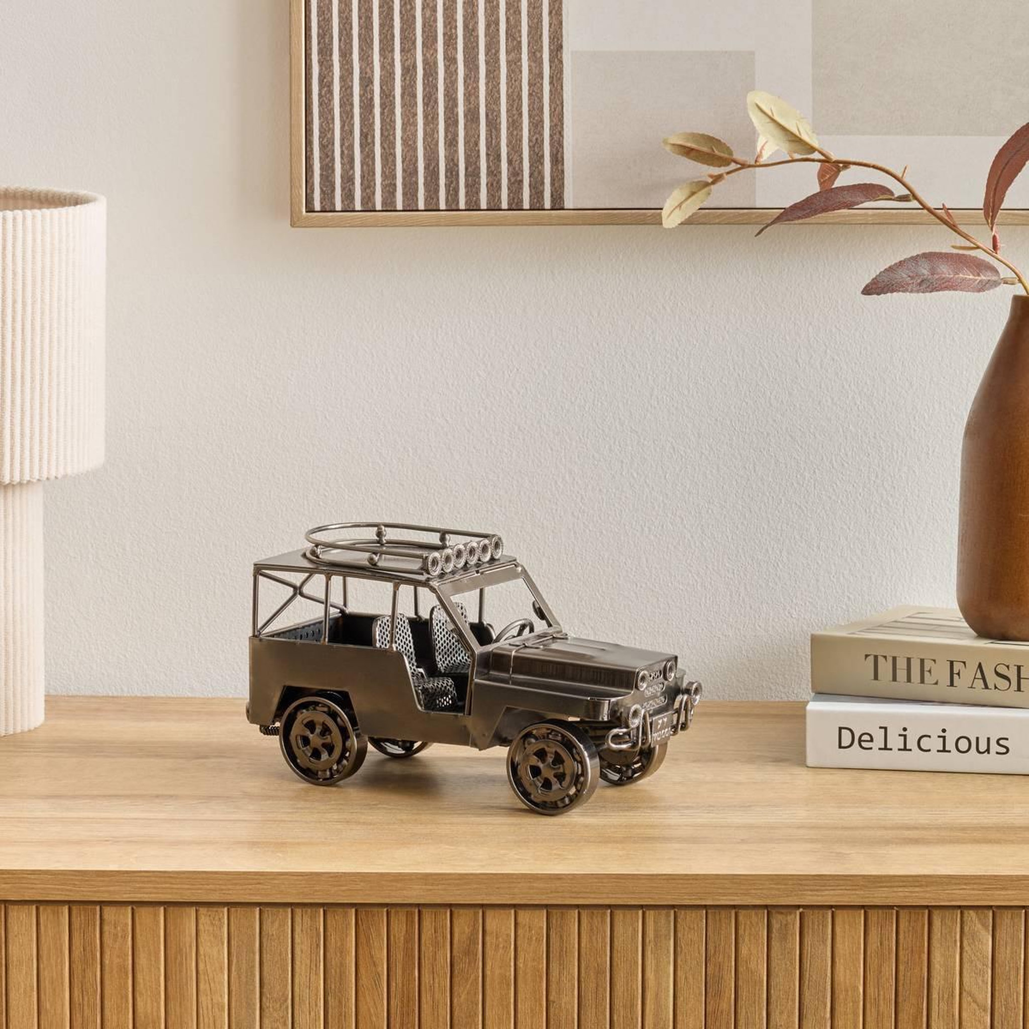 Voir la diapositive 3 : ATMOSPHERA Objet déco voiture 4×4  imran  24cm argent